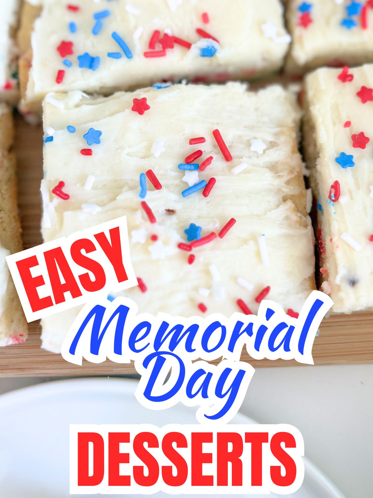 red, white and blue cookie bars