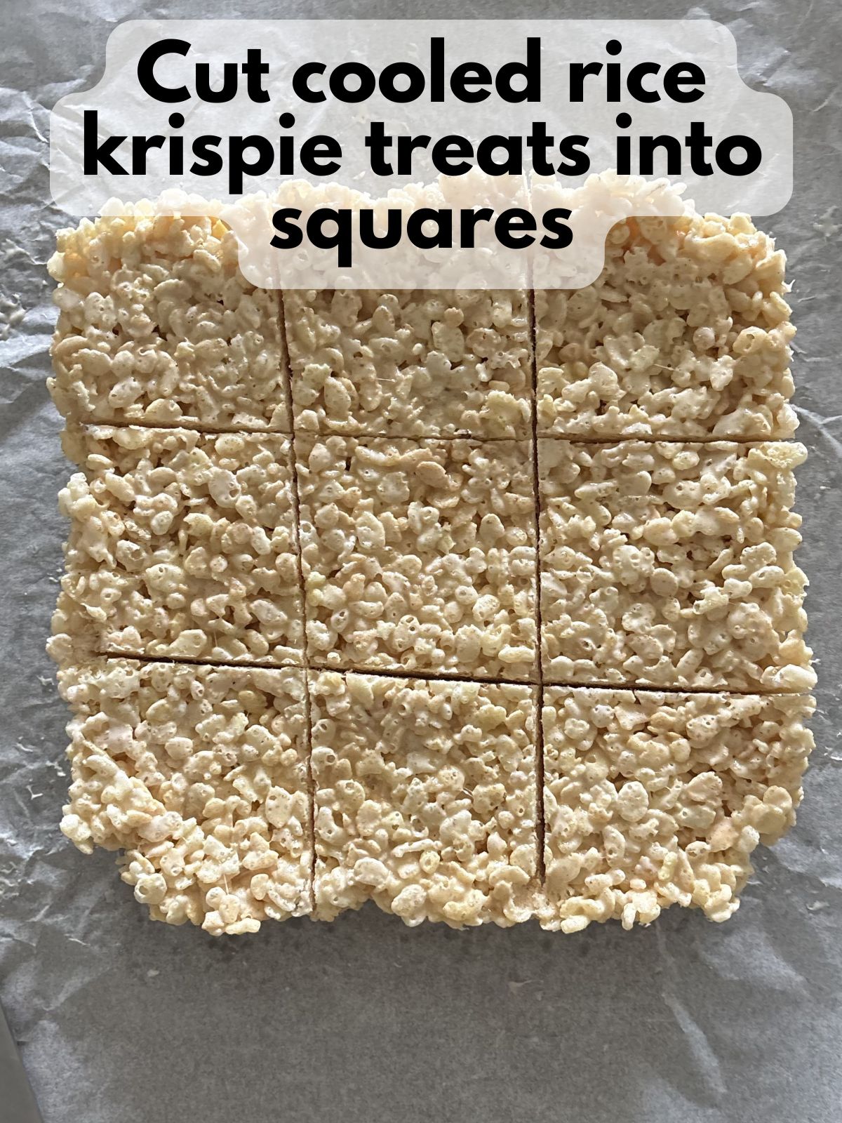 rice krispie treats cut into squares