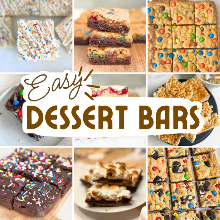 These easy dessert bars are perfect for parties, potlucks, holidays, and family gatherings. Find brownies, blondies, Rice Krispie treats, cookie bars, and more.