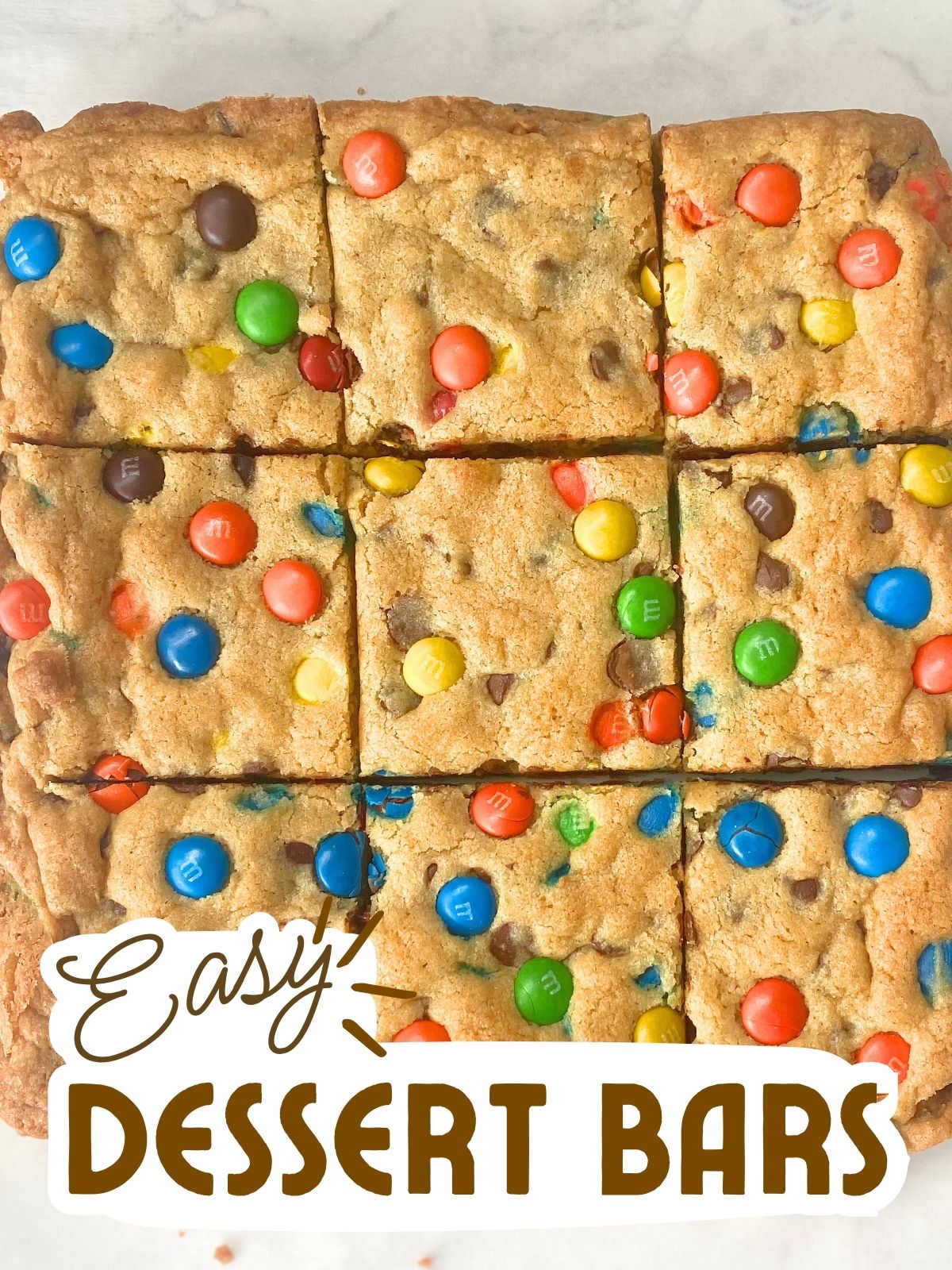 M&M cookie bars