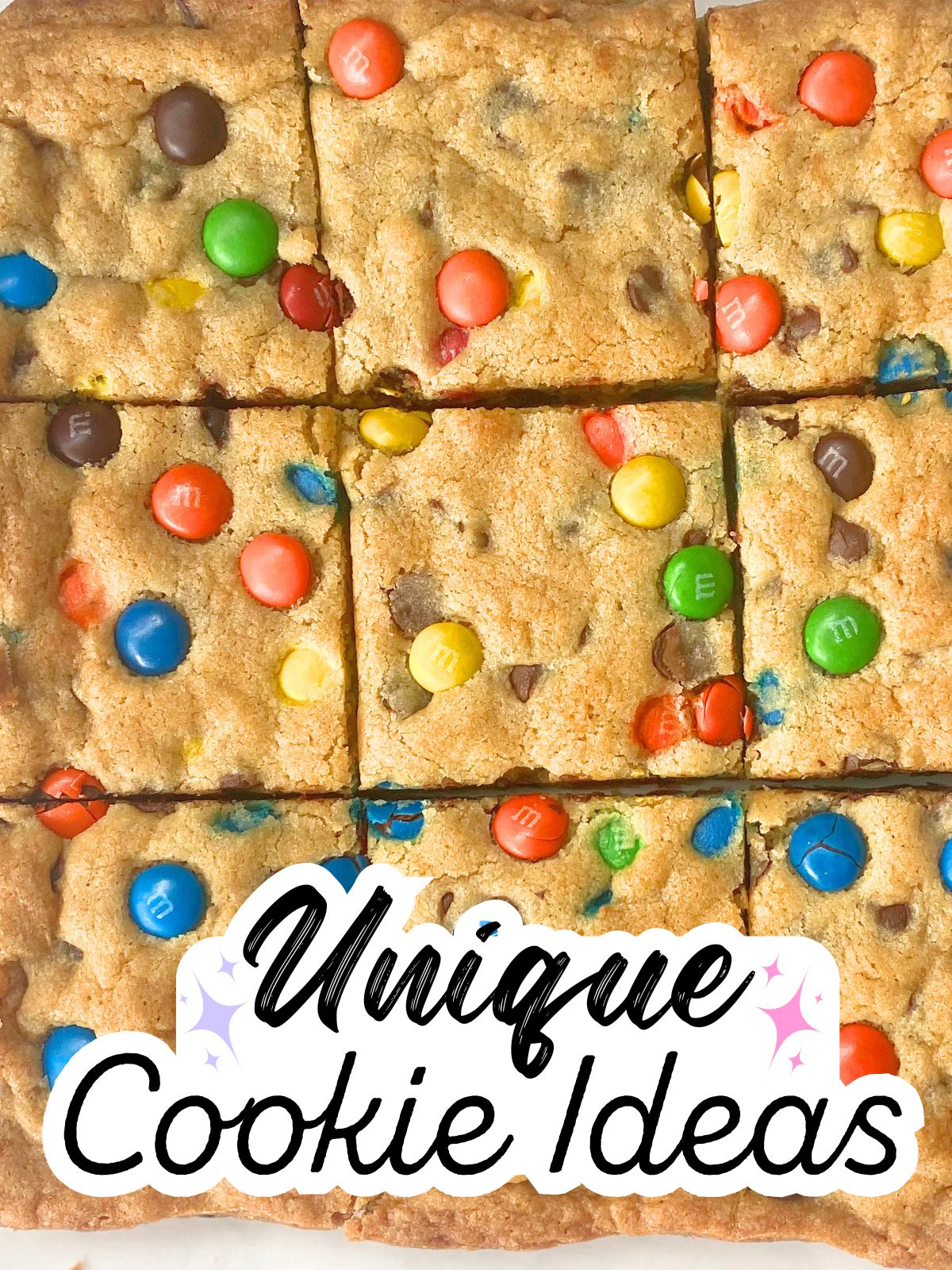 M&M cookie bars