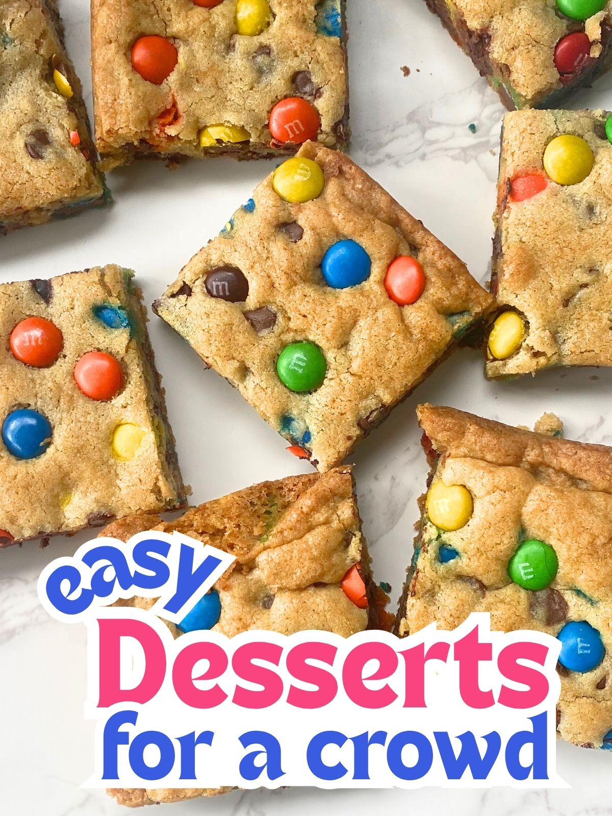 M&M cookie bars