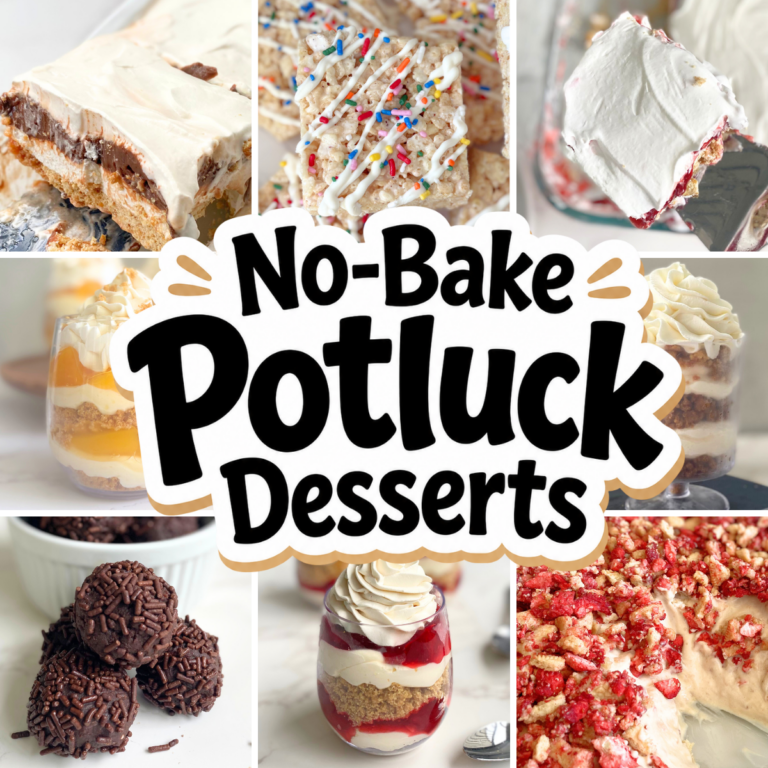 These easy no-bake potluck desserts are perfect for parties, cookouts, and last-minute gatherings. Find simple treats, cheesecake cups, dips, and more.