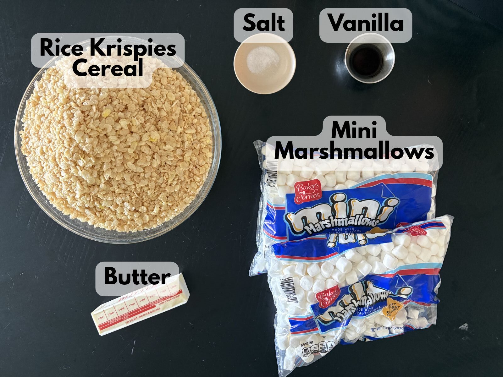 brown butter sheet pan rice krispie treats ingredients