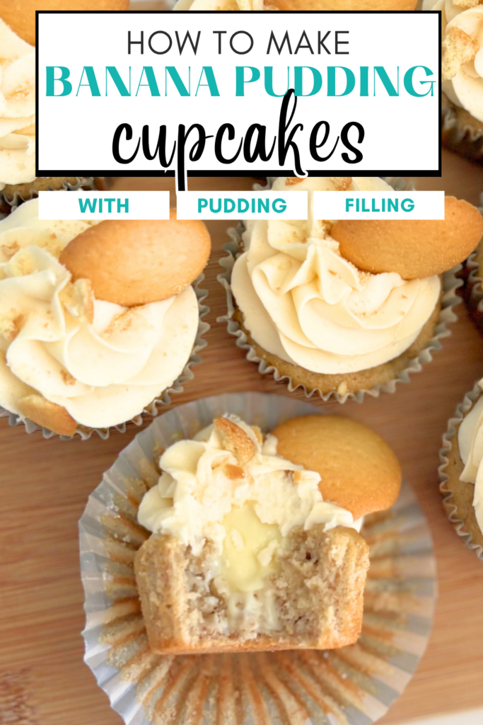 These banana pudding cupcakes are filled with creamy pudding, topped with fluffy frosting, and finished with vanilla wafers for an easy party dessert.
