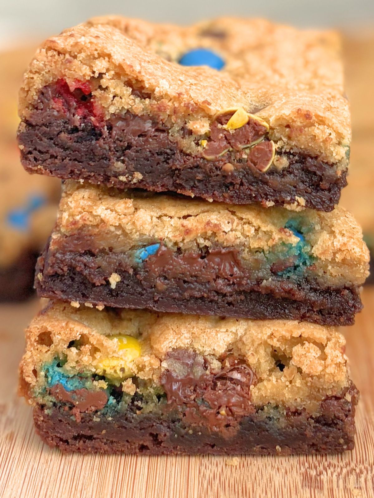 a stack of brownie mix brookies
