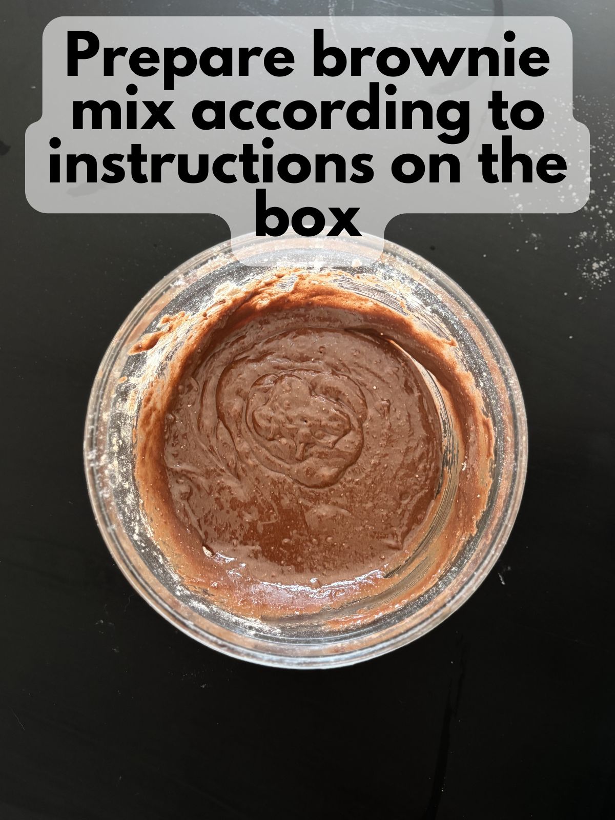 brownie batter in a mixing bowl