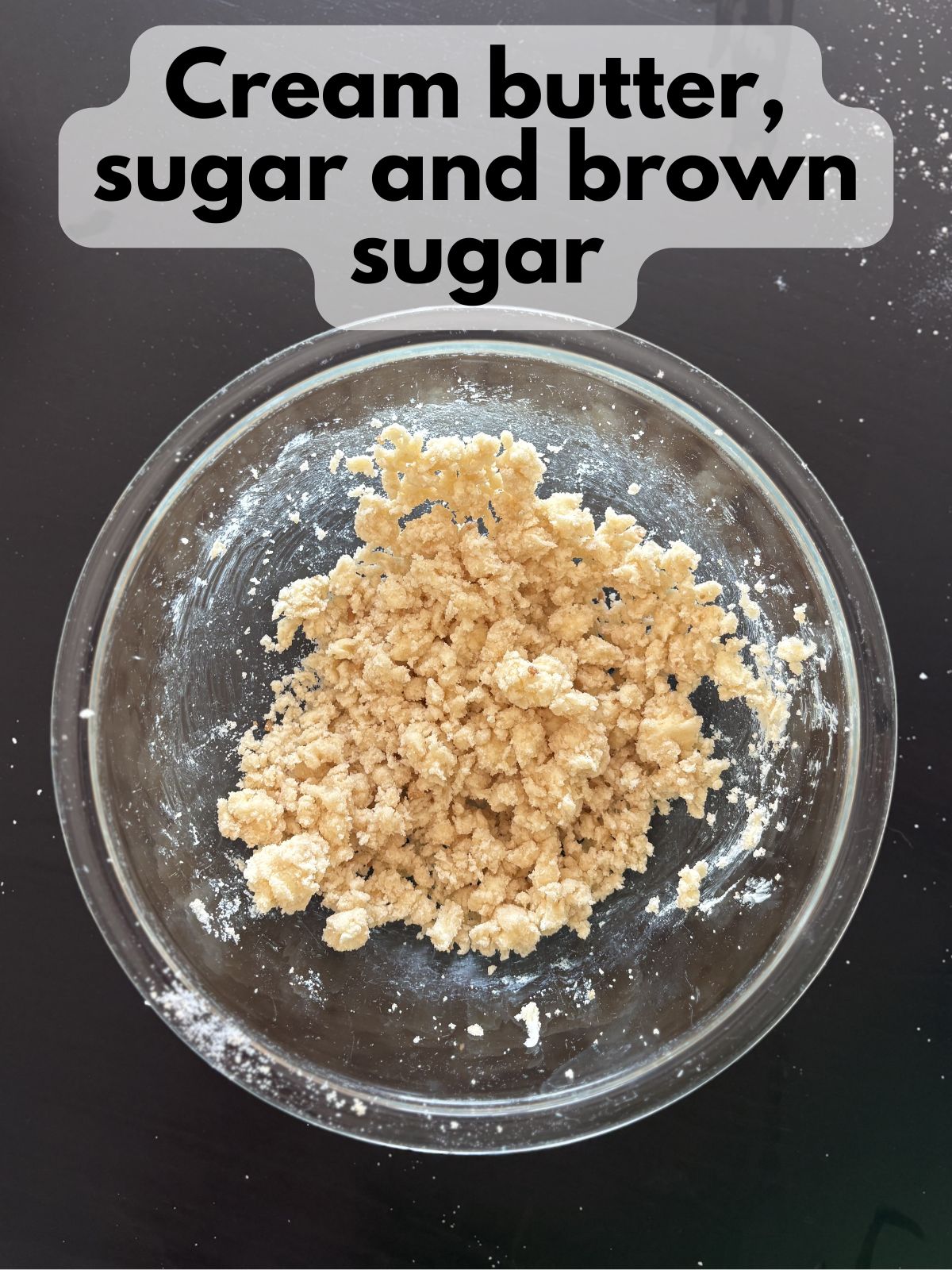 butter creamed with sugar and brown sugar