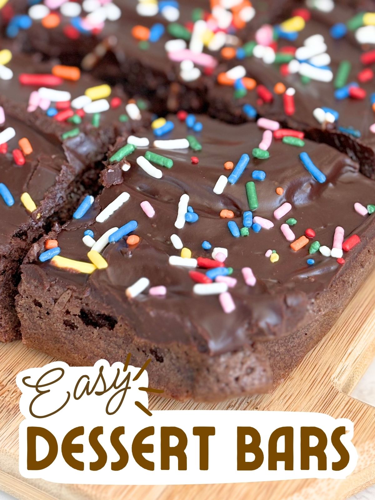brownies with ganache and sprinkles