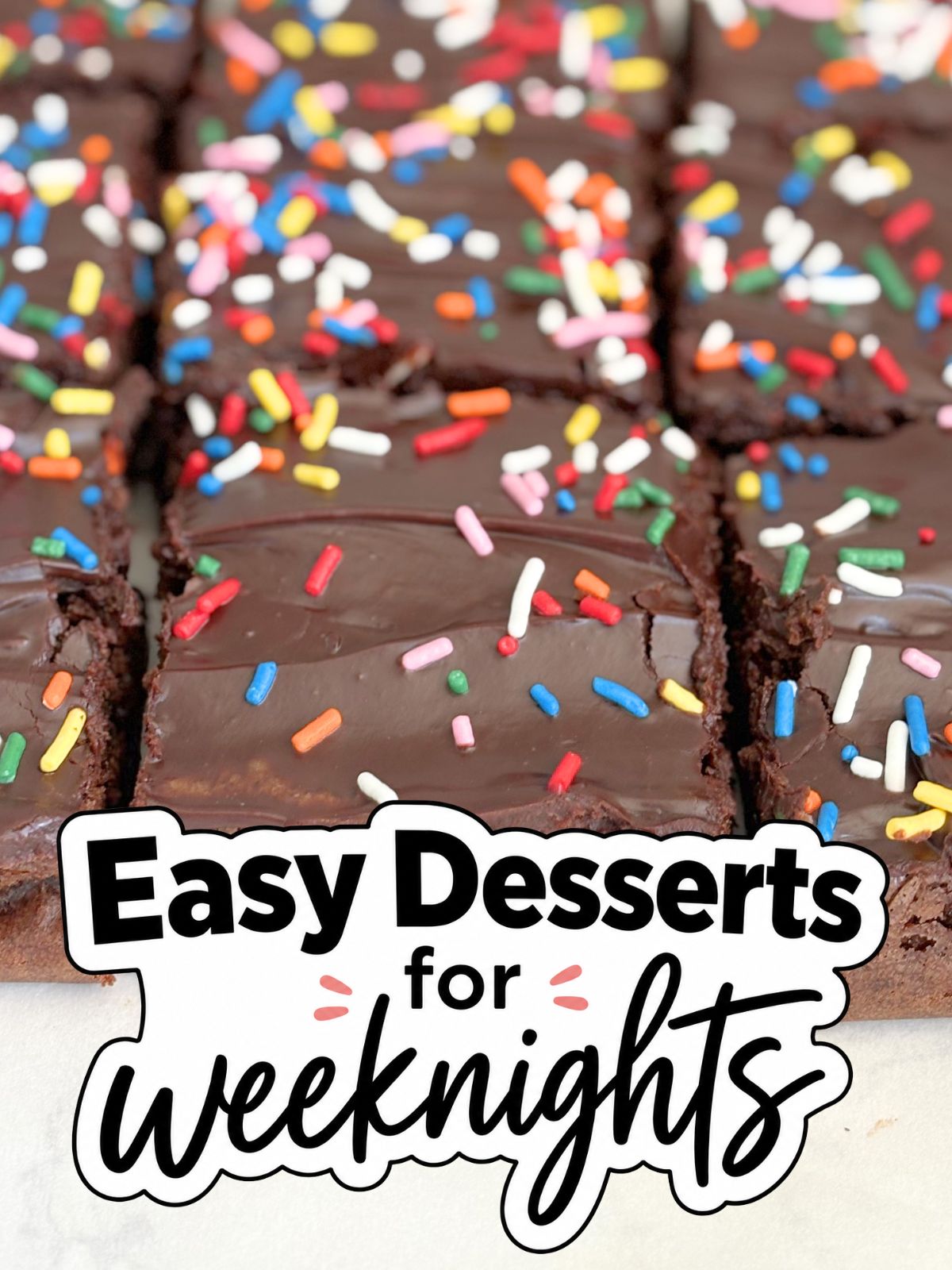 brownies with ganache and sprinkles