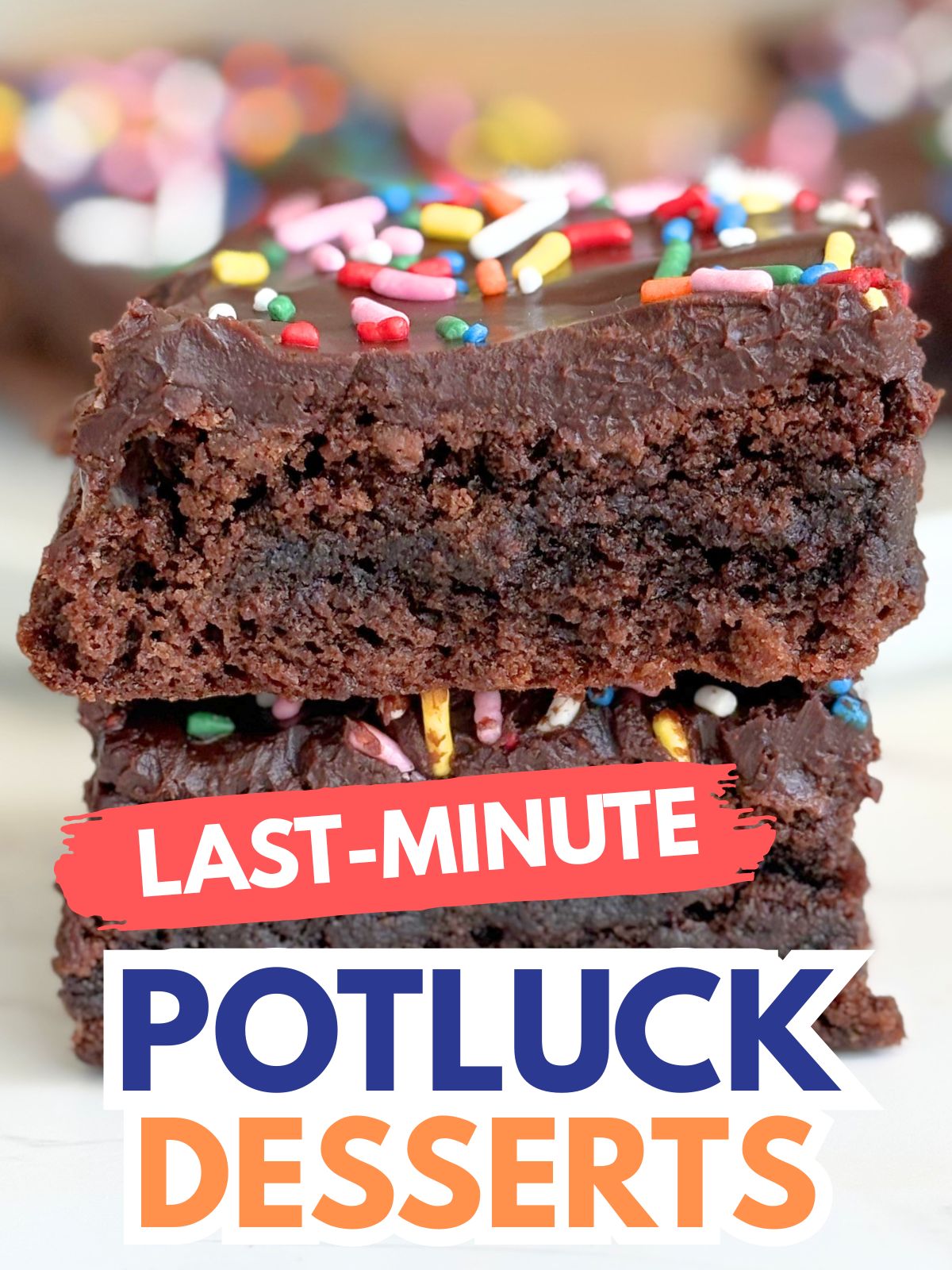 brownies with ganache and sprinkles