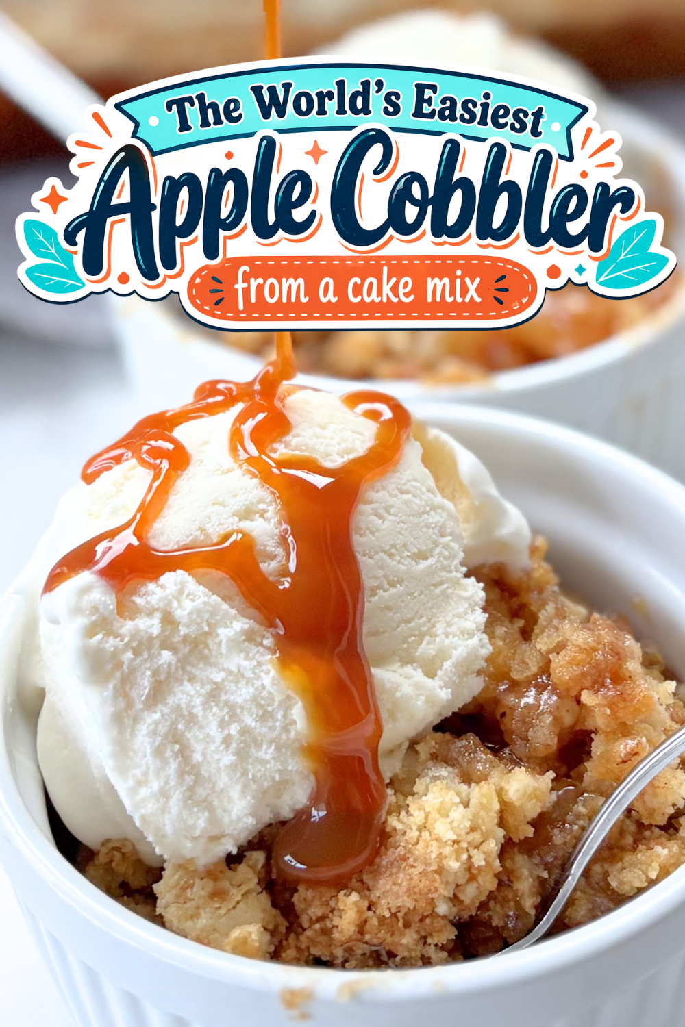 This cake mix apple cobbler is one of the easiest, quick apple dessert to make! Just dump, bake and serve with vanilla ice cream and you have a fantastically simple fall dessert fit for a crowd.