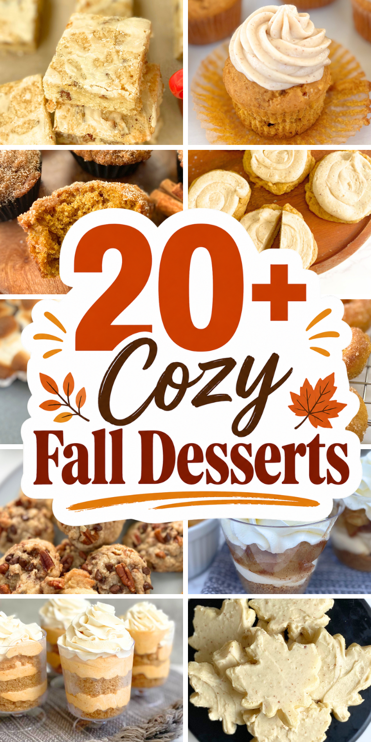 These cozy fall desserts are full of pumpkin, apple, maple, cinnamon, caramel, and chocolate flavors. Find easy fall baking recipes, no-bake treats, and the best fall treats for parties, holidays, and cozy nights at home.