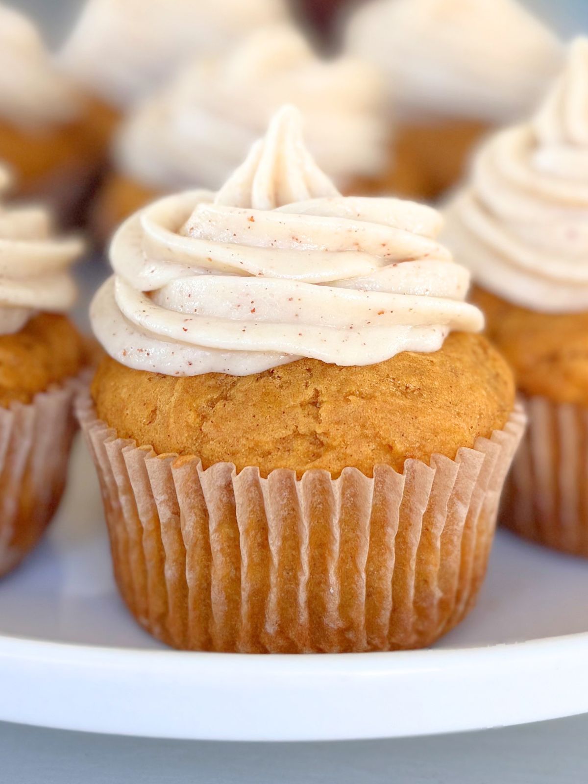 gluten free pumpkin cupcakes with brown butter maple frosting