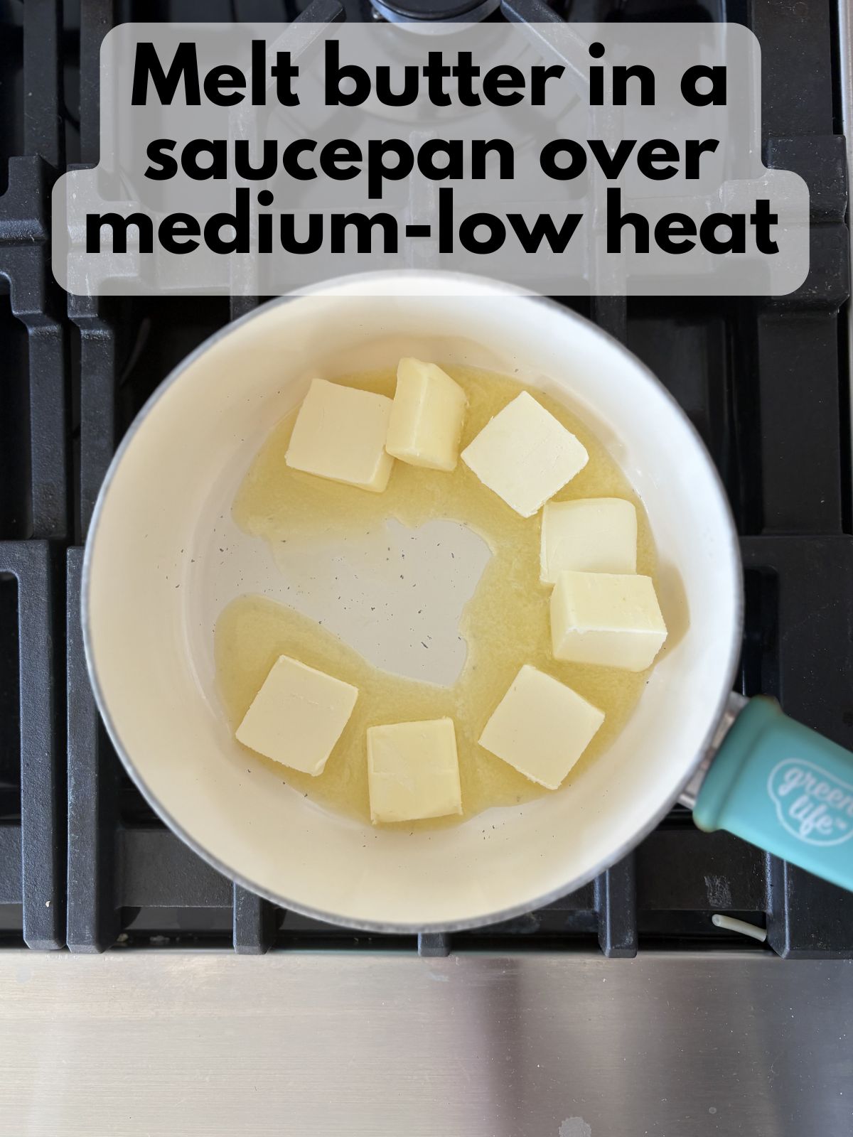 butter melting in a pan