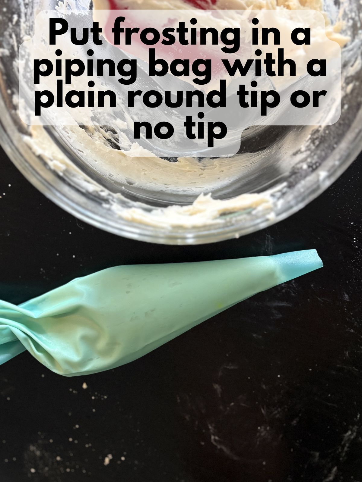 vanilla buttercream in a piping bag