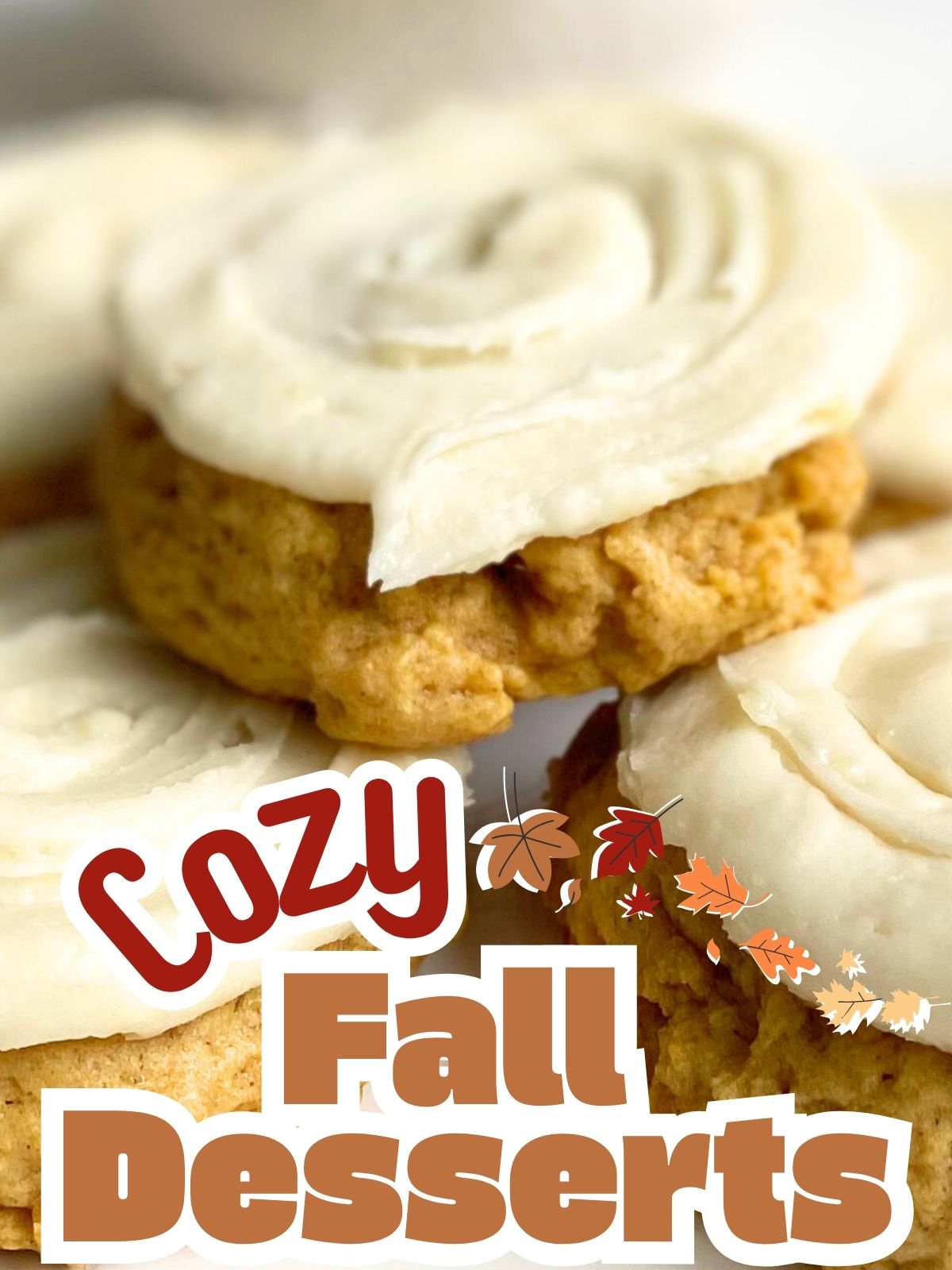 pumpkin sugar cookies with cream cheese frosting