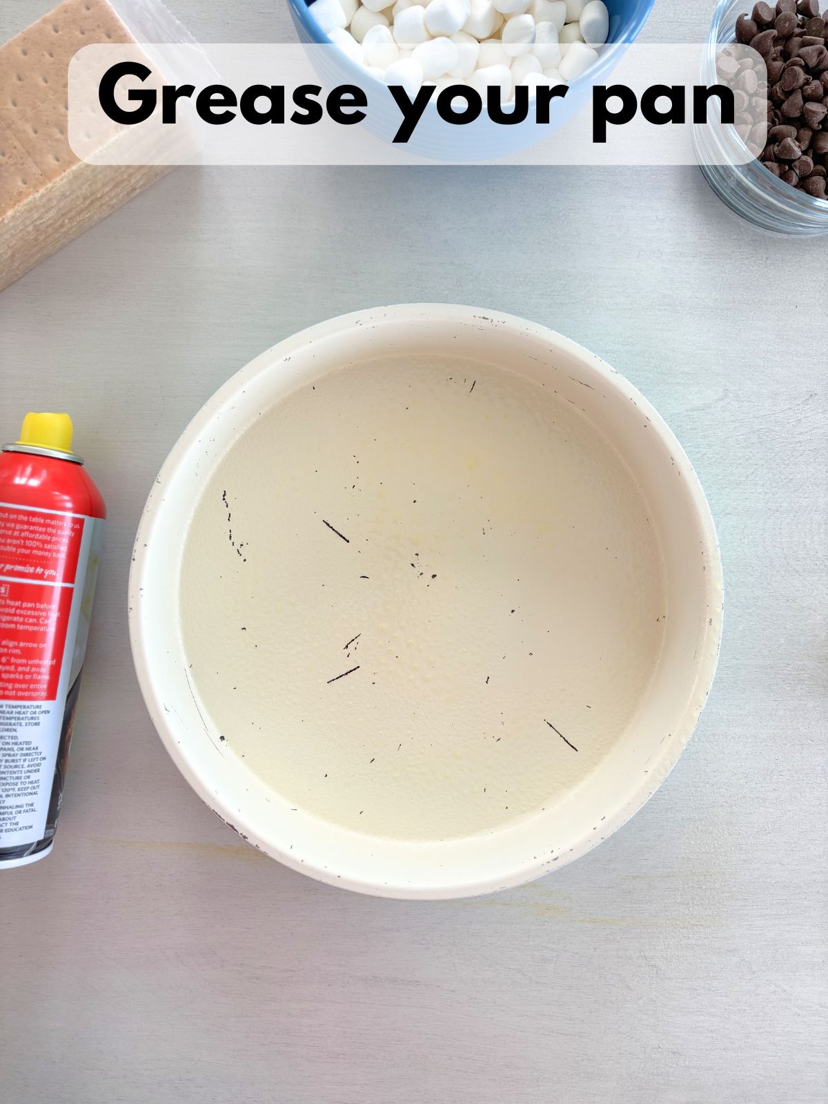 greased round pan