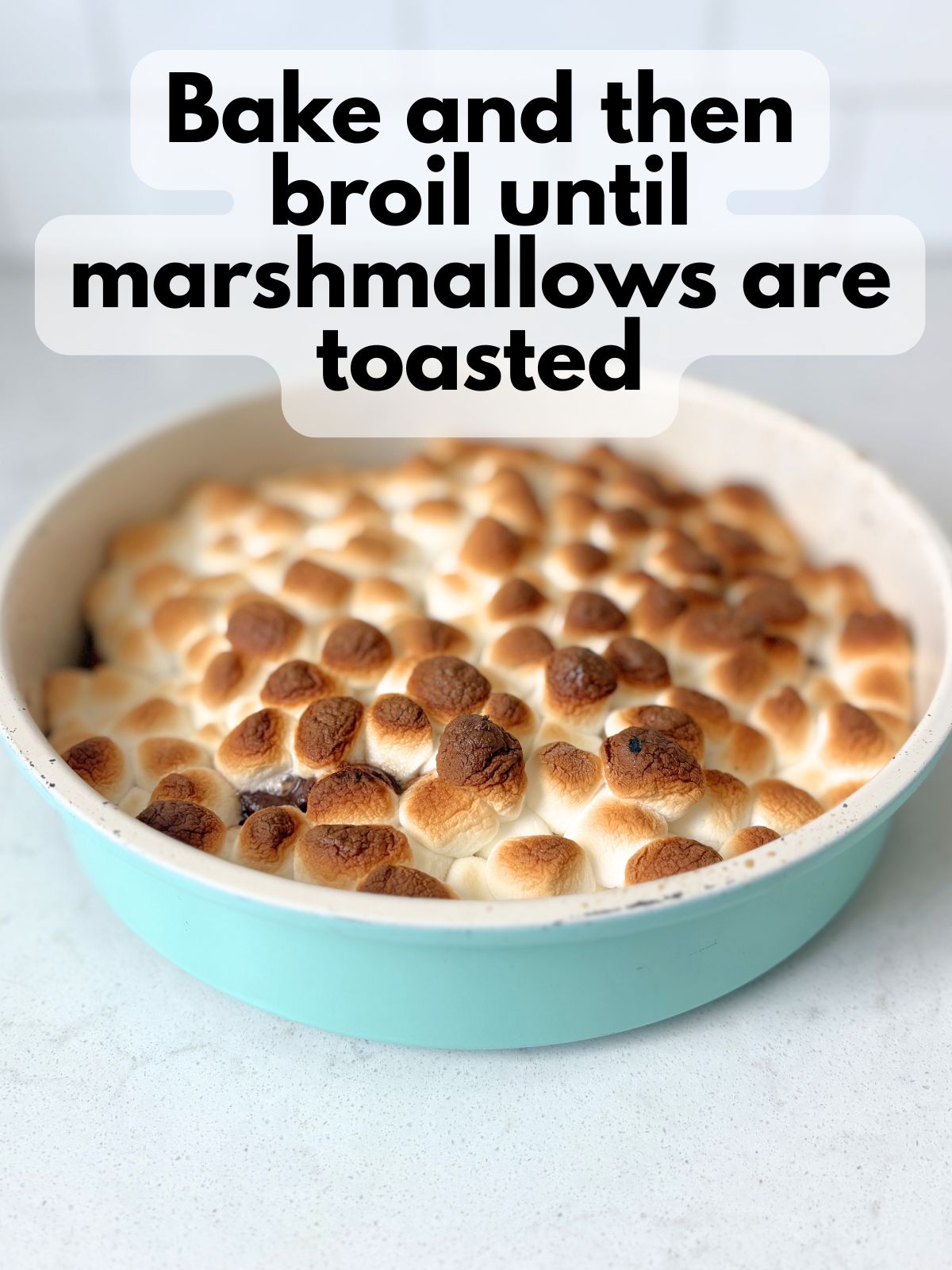 smores nachos with toasted marshmallows on top