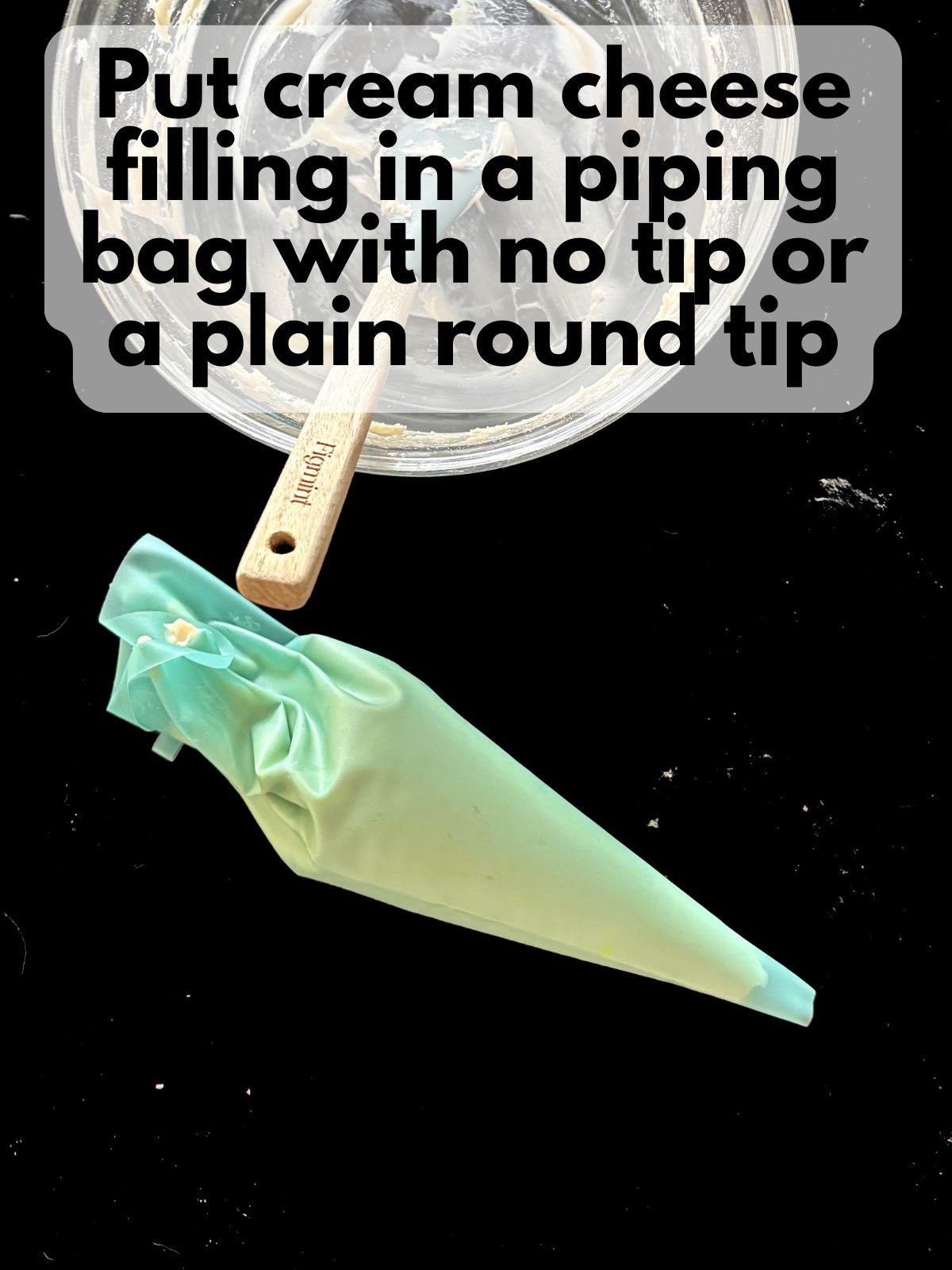 cream cheese filling in a piping bag