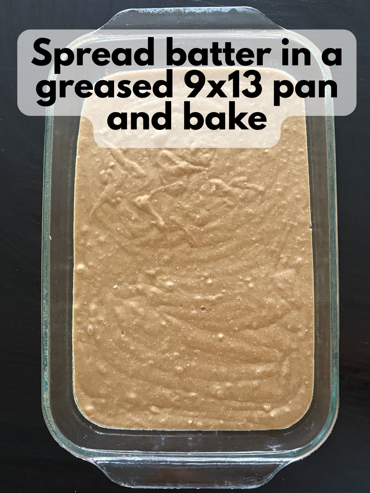 cake batter poured in a 9x13 pan