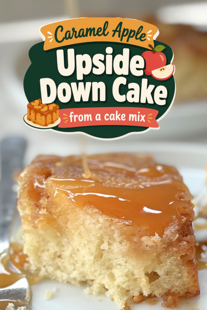 Cozy, easy apple upside down cake made with a yellow cake mix, fresh apples, and a buttery brown sugar topping. Perfect fall apple upside down cake for busy bakers who want a pretty dessert with minimal effort.