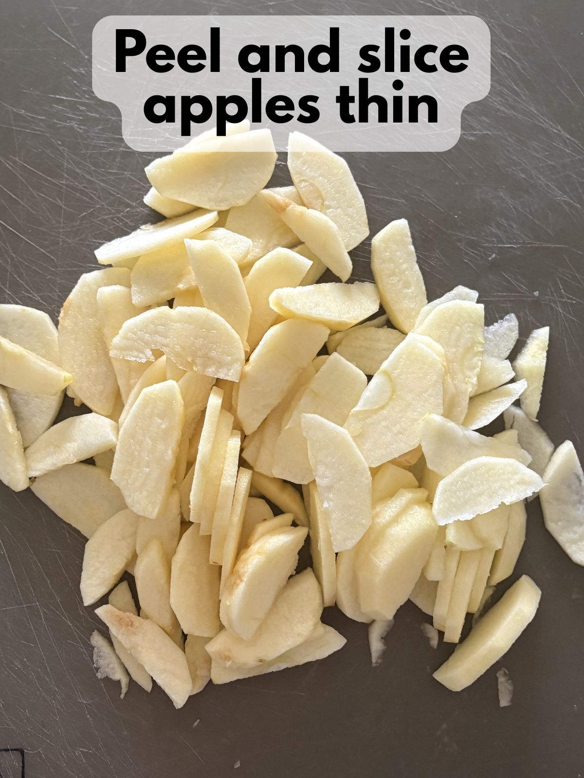 thinly sliced apples