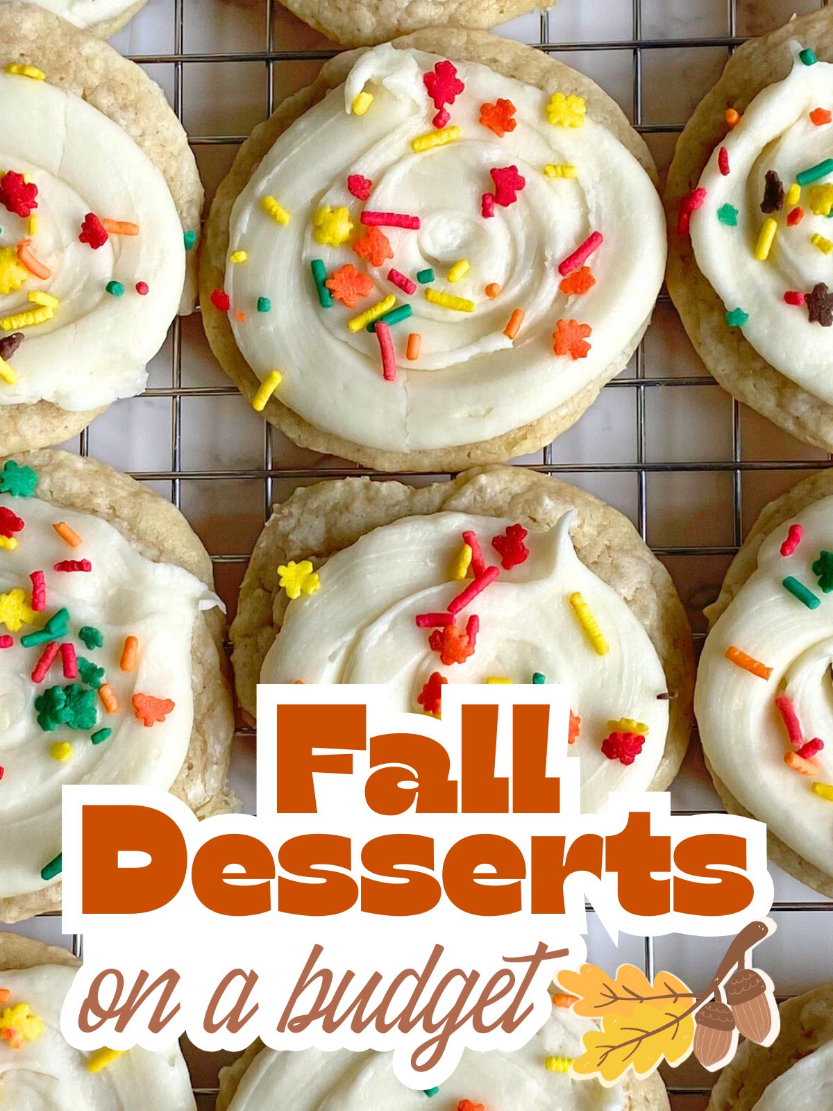 frosted fall cake mix cookies