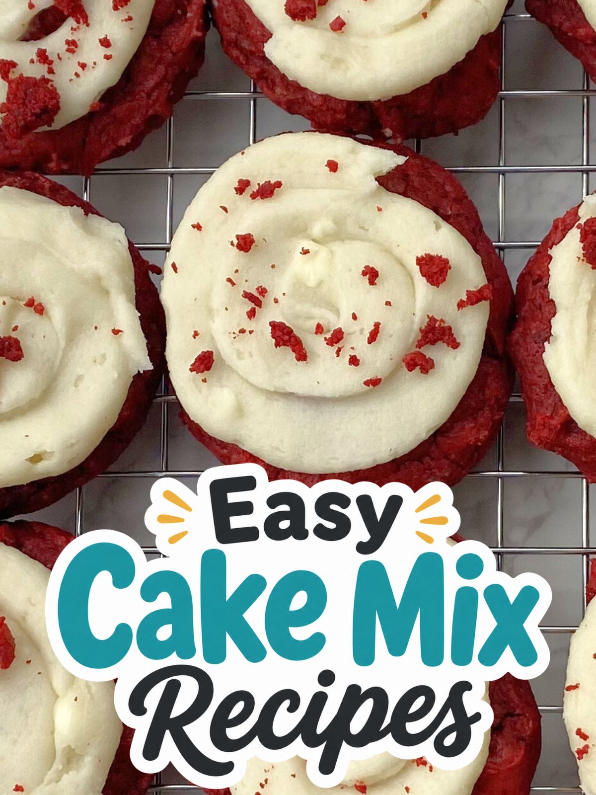 frosted red velvet cake mix cookies