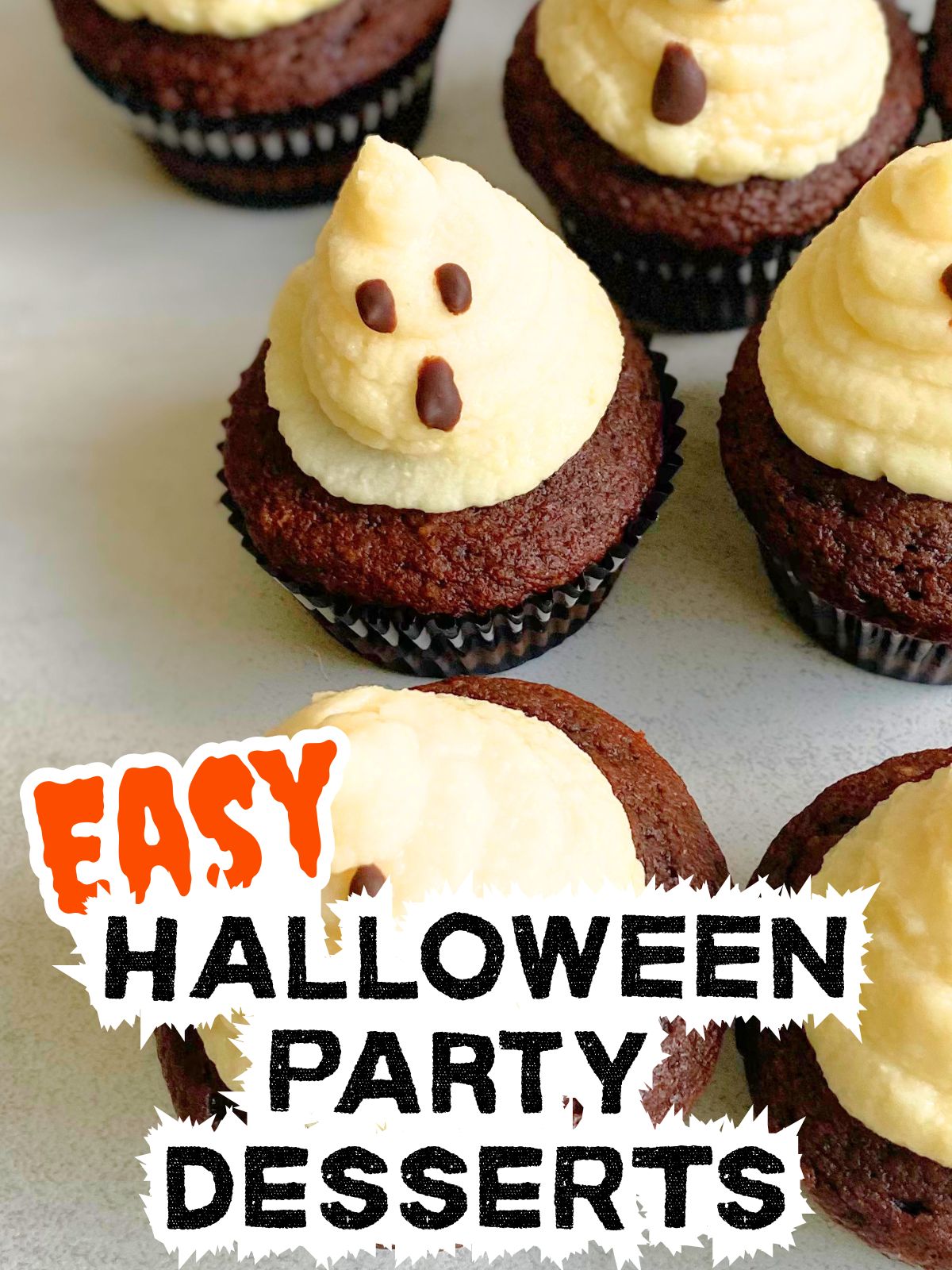 box mix ghost cupcakes