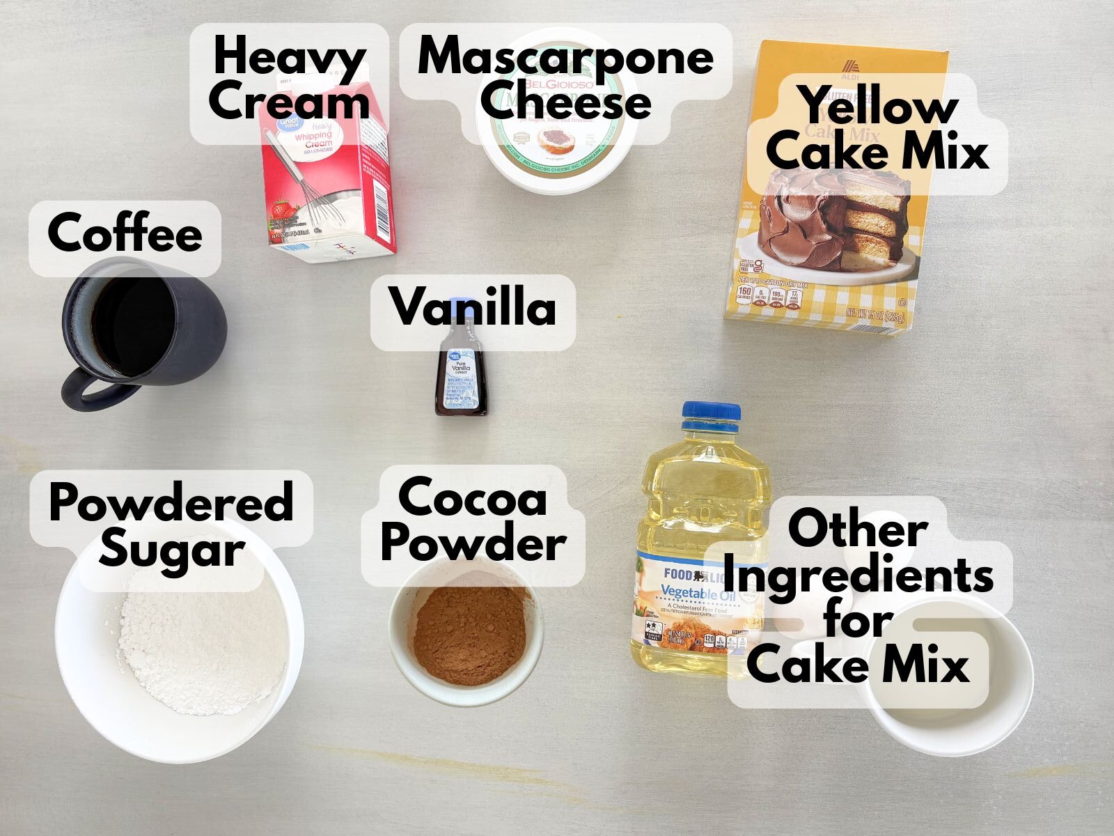 gluten free tiramisu cupcakes ingredients