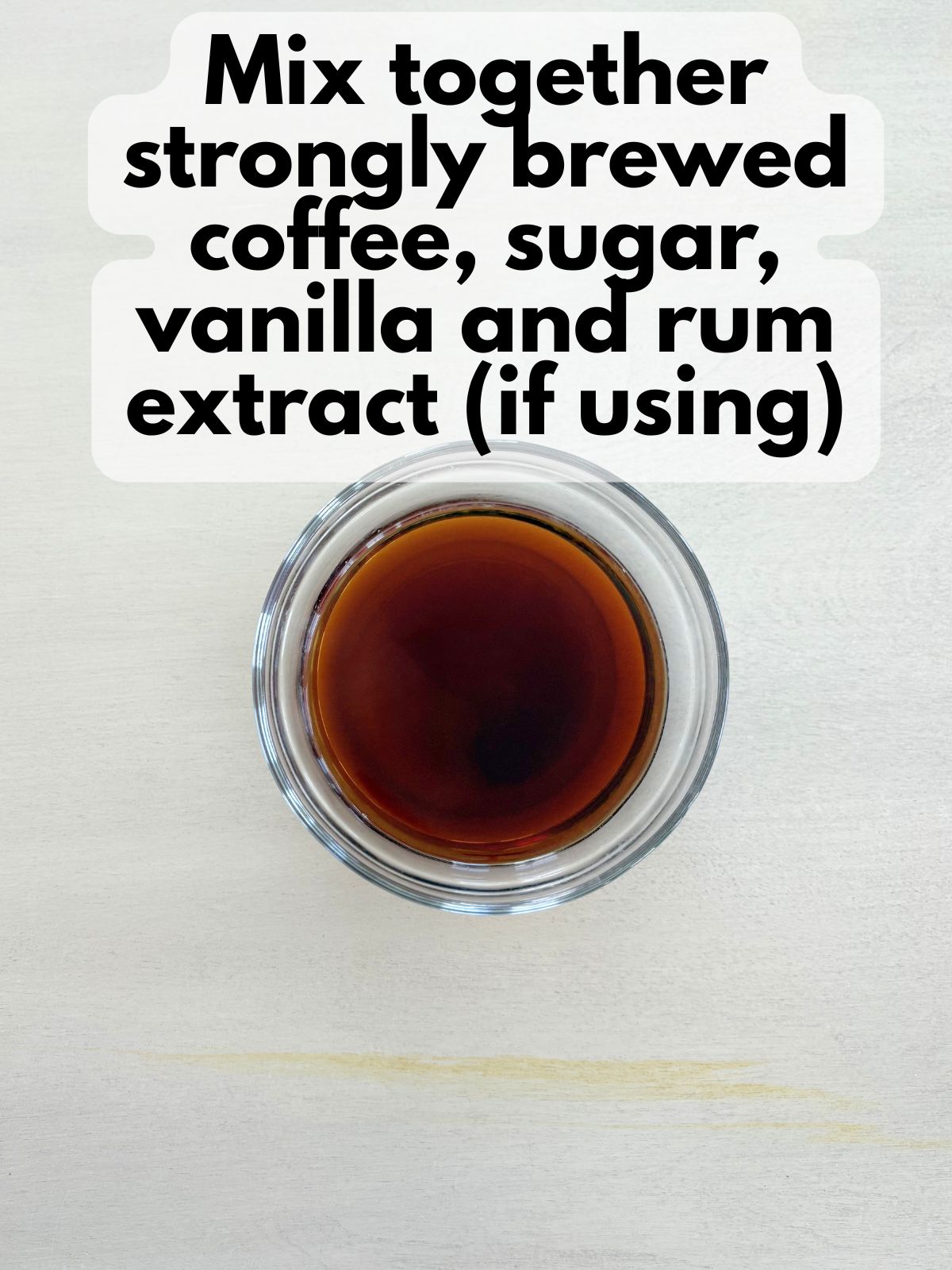 hot coffee mixed with sugar and vanilla
