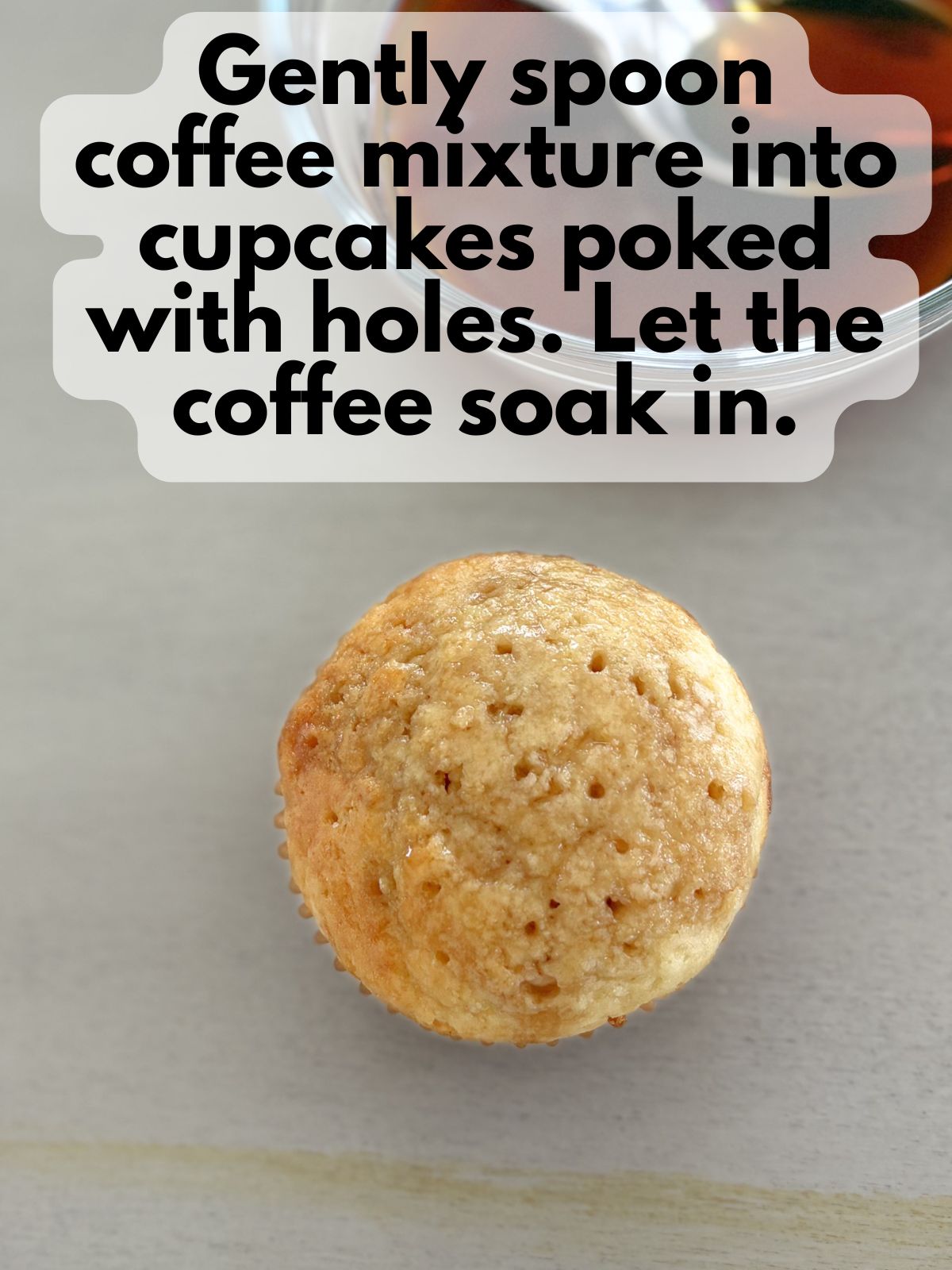 coffee-soaked cupcake