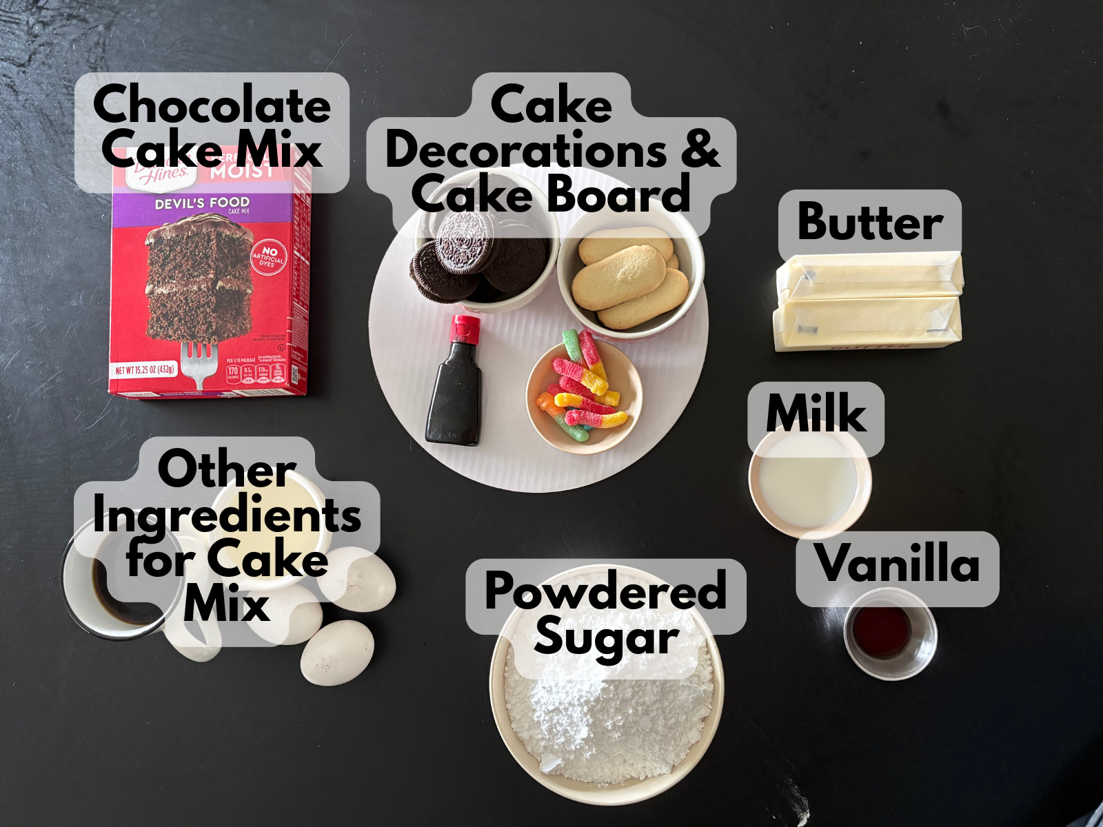 graveyard cupcake cake ingredients