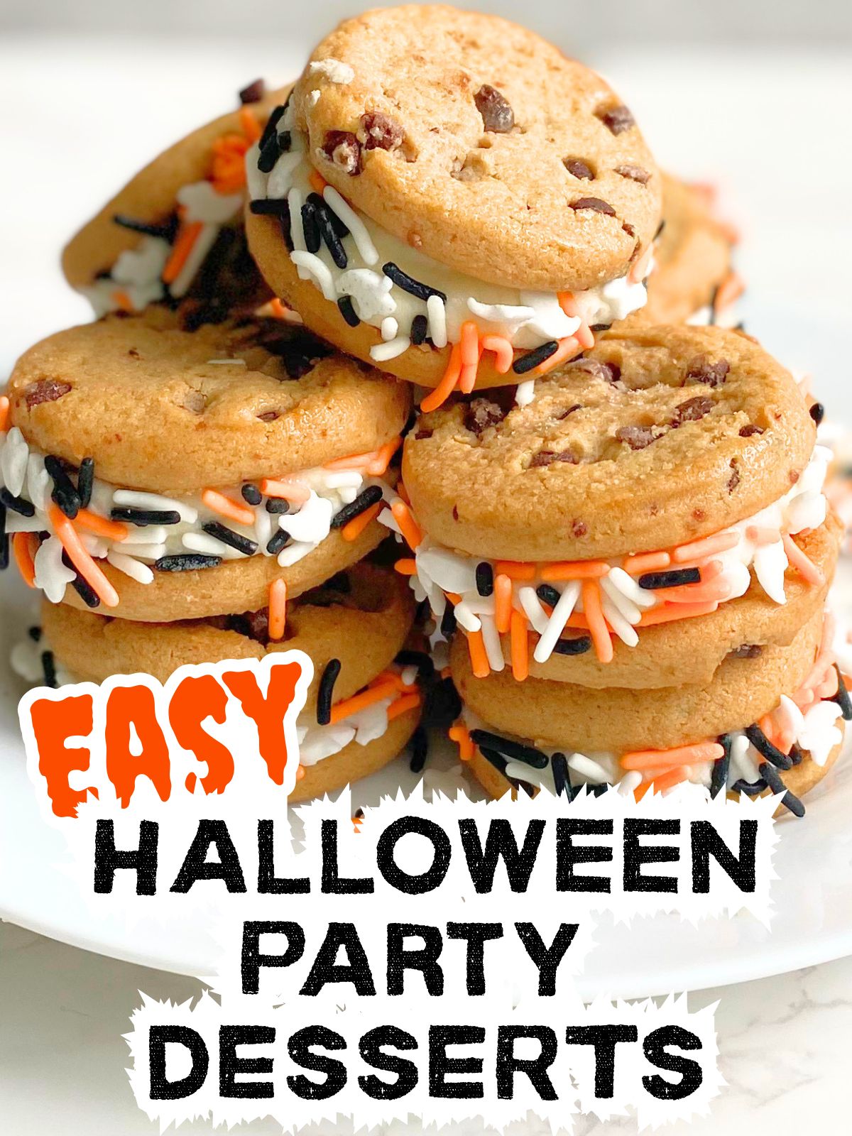halloween sprinkle cookie sandwiches