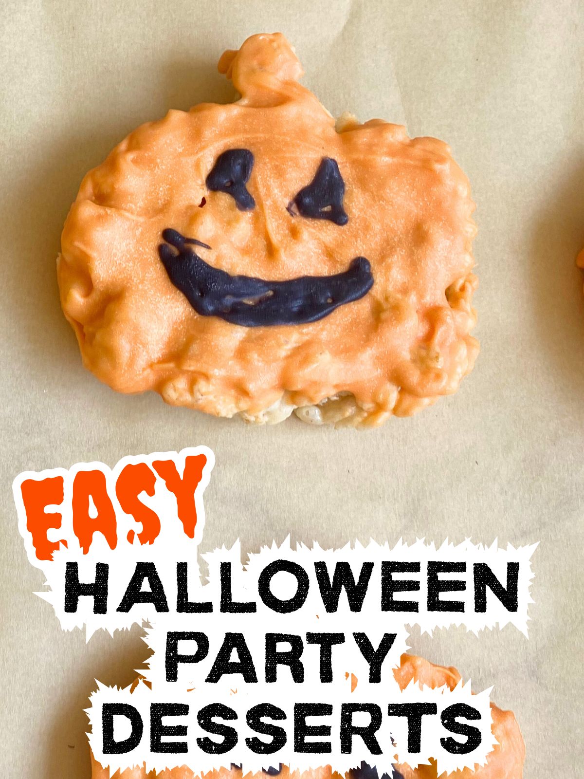jack o lantern rice krispie treats