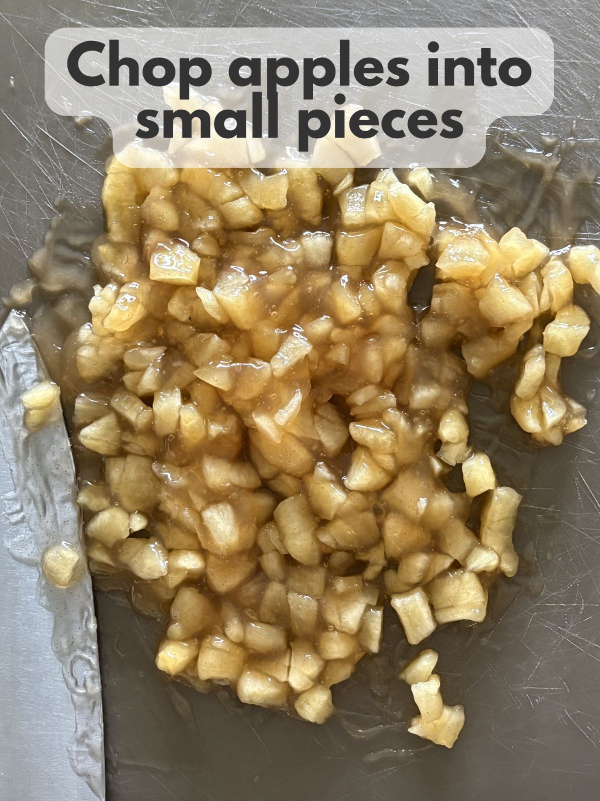 apple pie filling cut into small pieces
