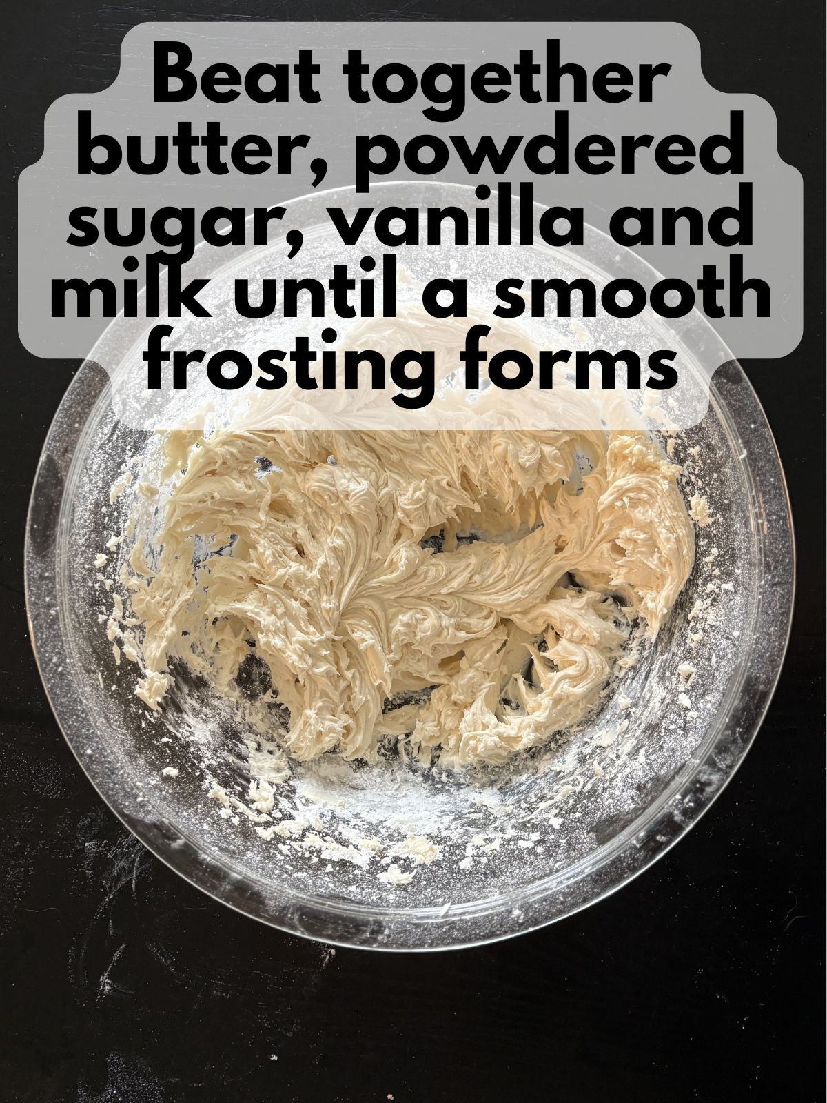 vanilla buttercream in a bowl