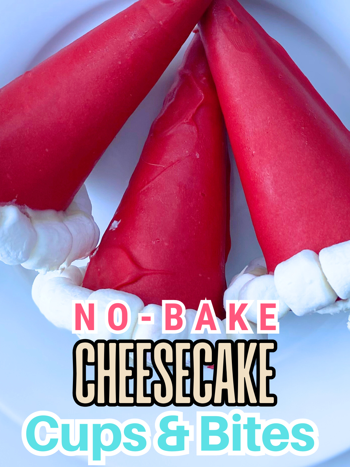 santa hat cheesecake cones