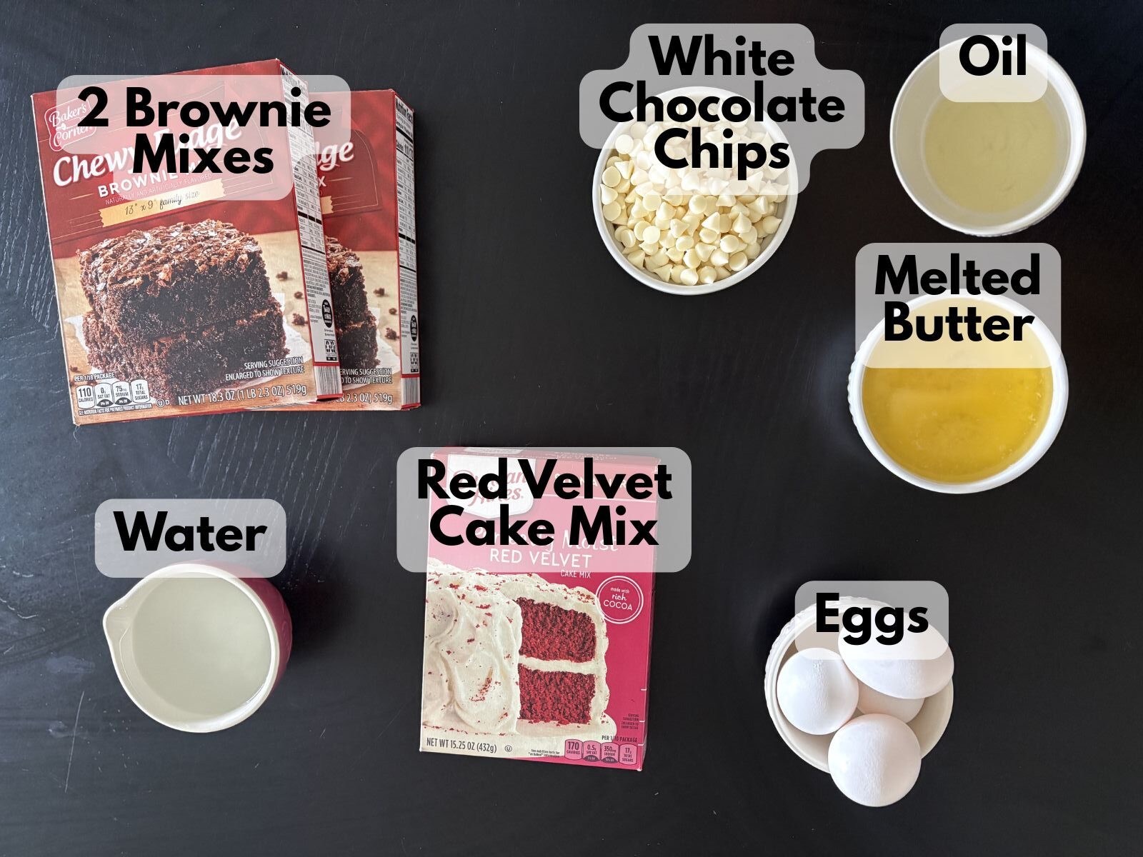 sheet pan red velvet brownie ingredients
