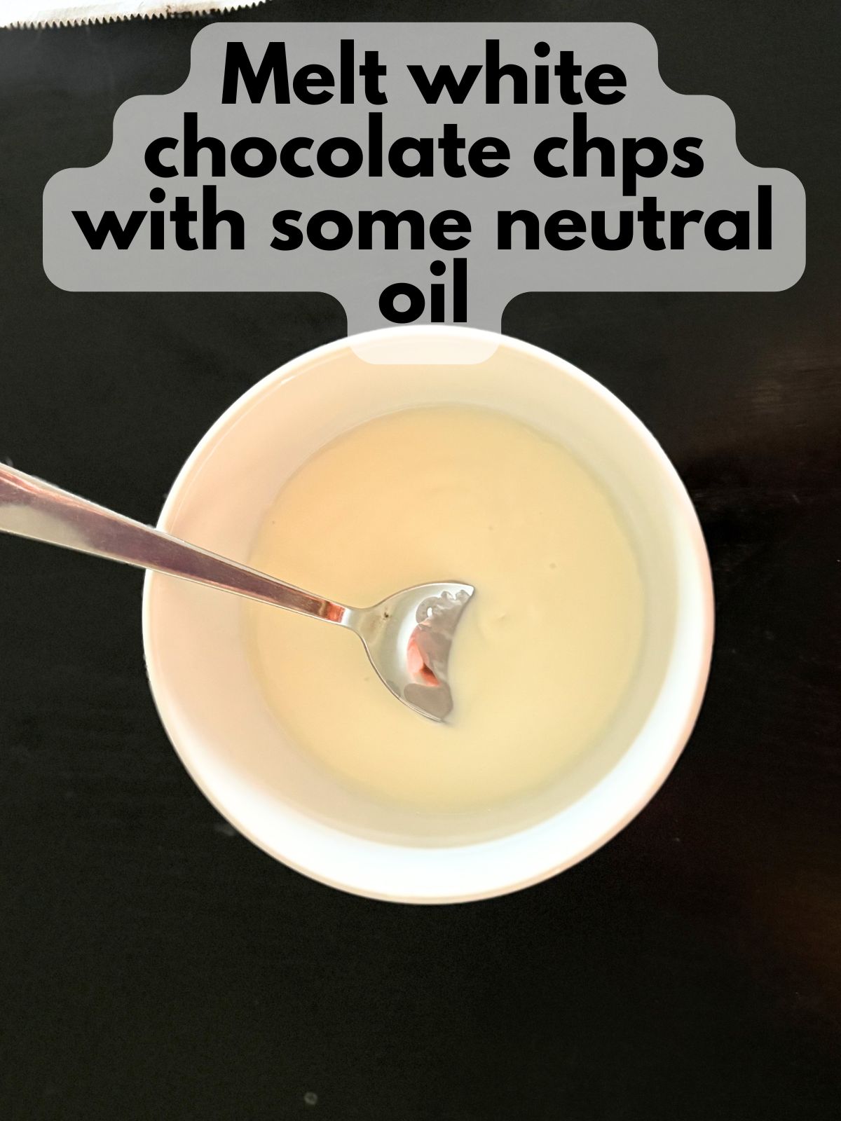 melted white chocolate in a bowl