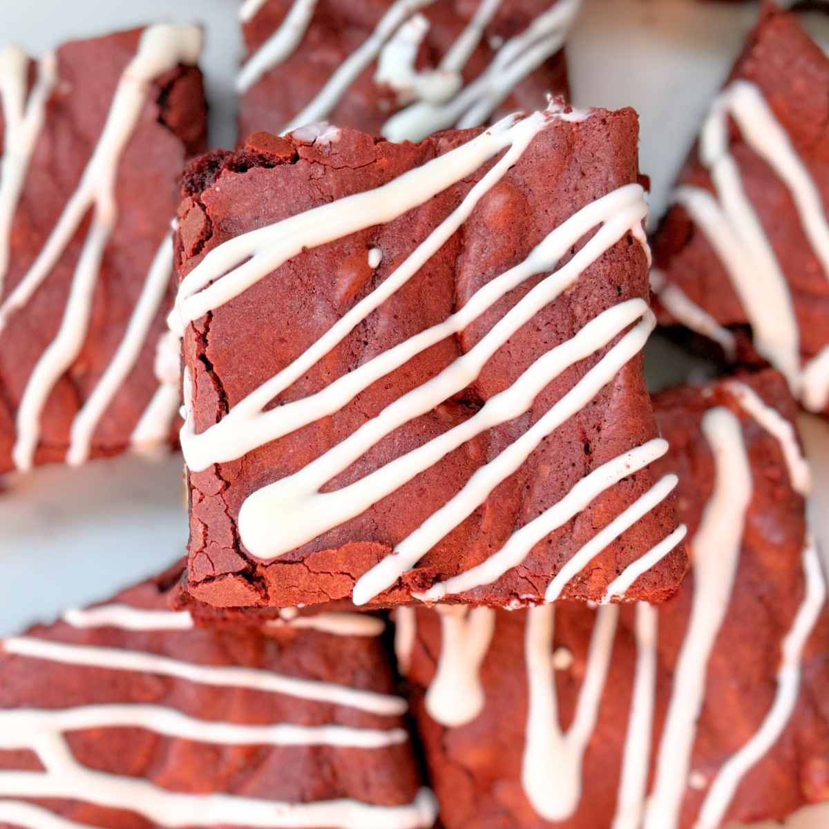 sheet pan red velvet brownies