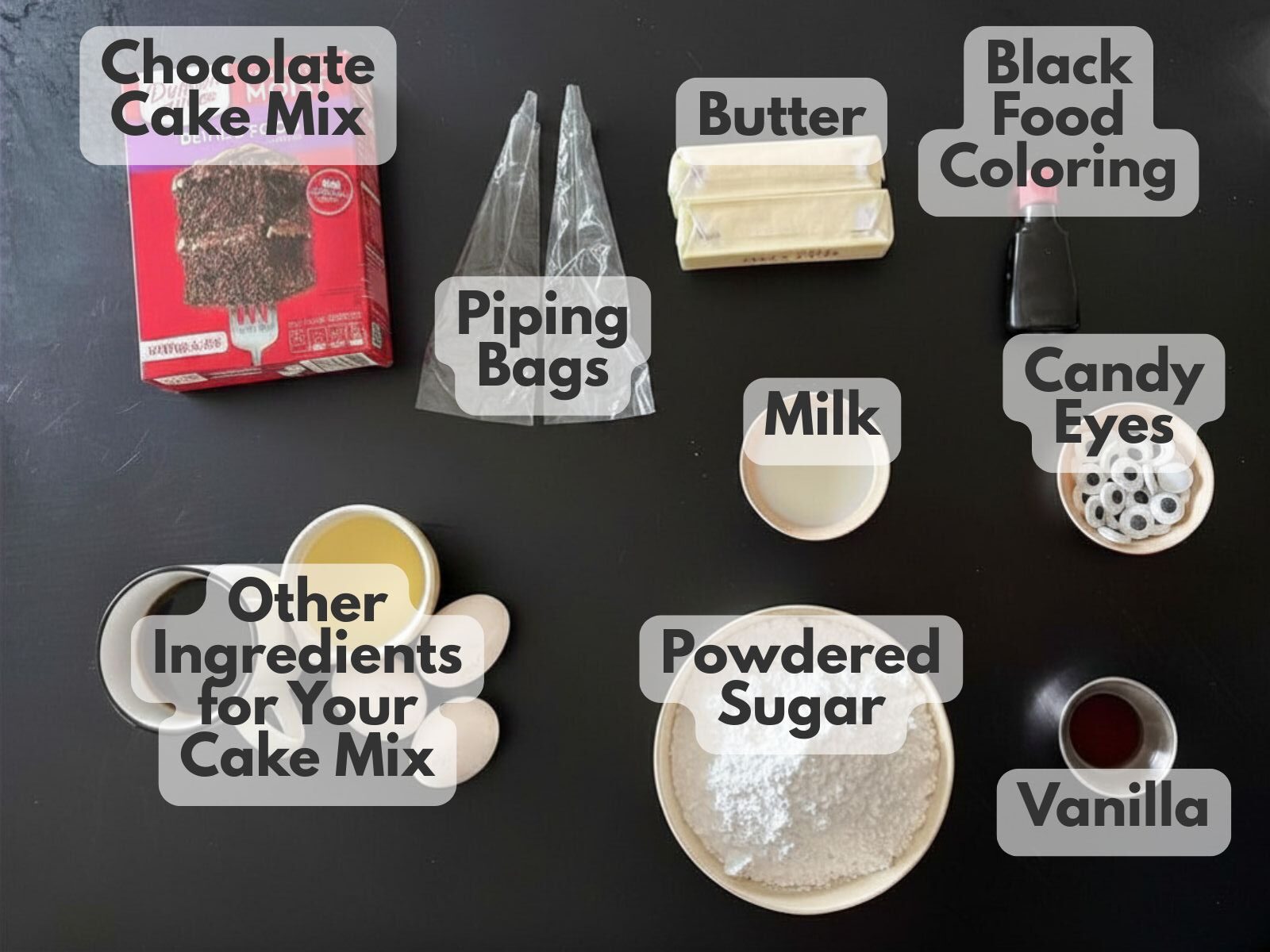 spider cupcake ingredients