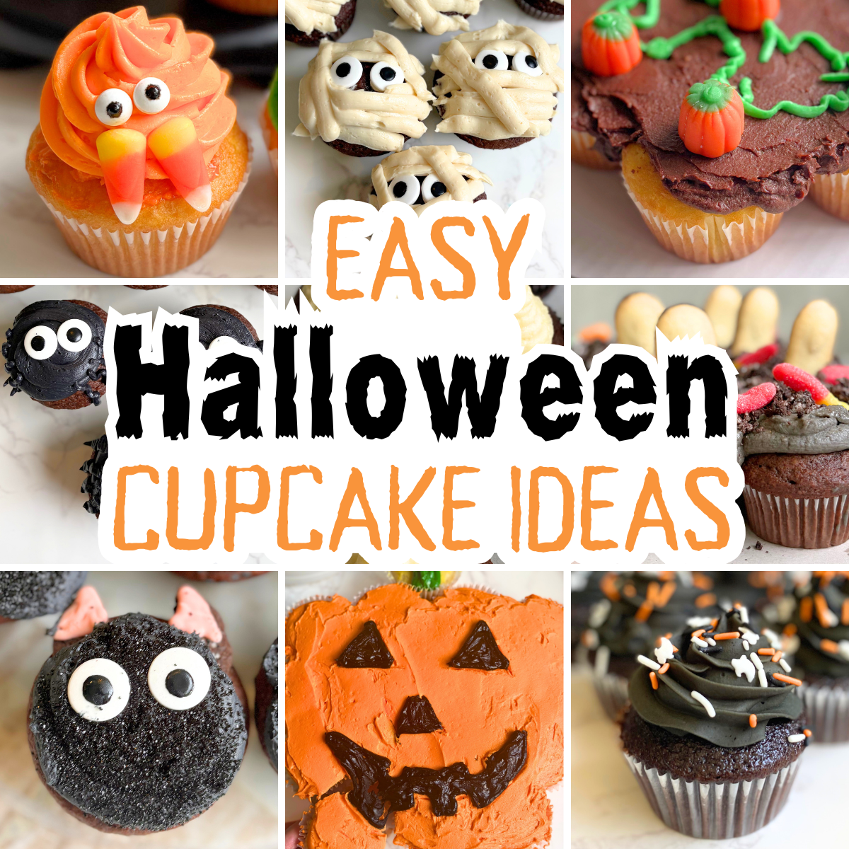 Find 10+ easy Halloween cupcake ideas, including monsters, ghosts, spiders, pumpkins and fun Halloween pull-apart cupcake cakes for parties.