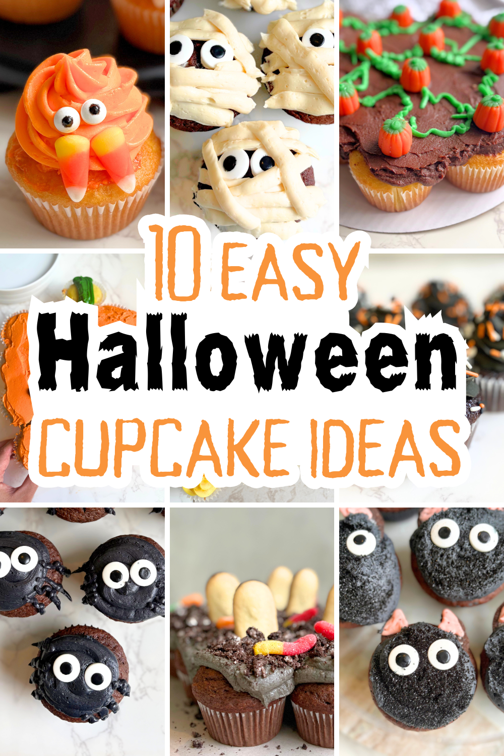 Find 10+ easy Halloween cupcake ideas, including monsters, ghosts, spiders, pumpkins and fun Halloween pull-apart cupcake cakes for parties.
