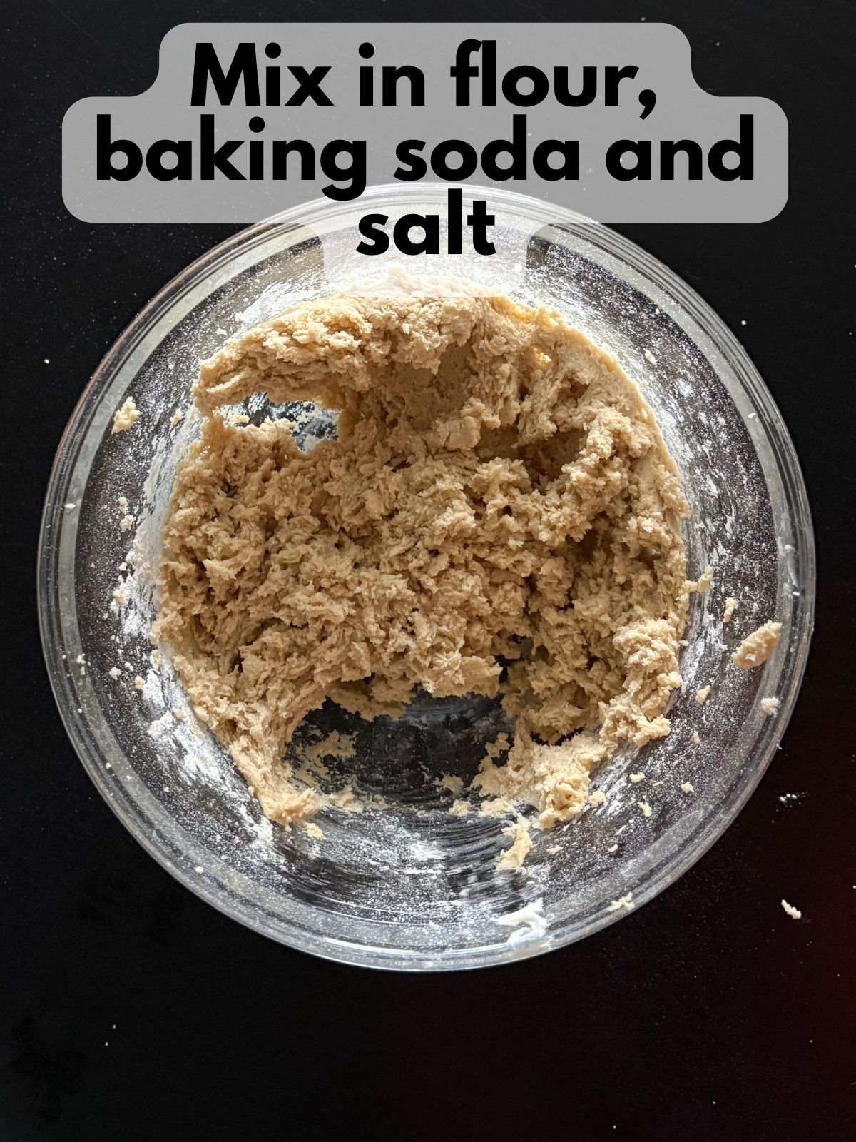 dry ingredients mixed with wet ingredients