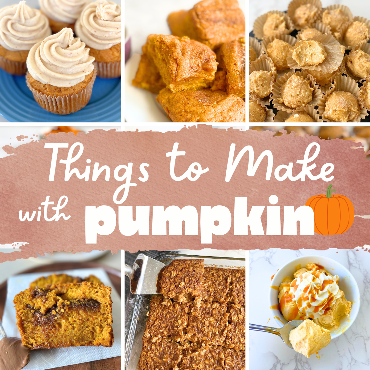 Discover 25 pumpkin recipes to make this fall, including easy pumpkin desserts, muffins, breakfast ideas, cupcakes, cookies and no-bake treats.