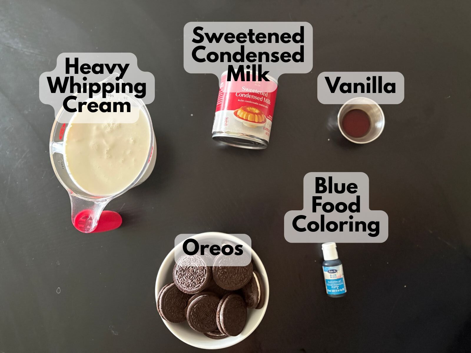 blue oreo ice cream ingredients