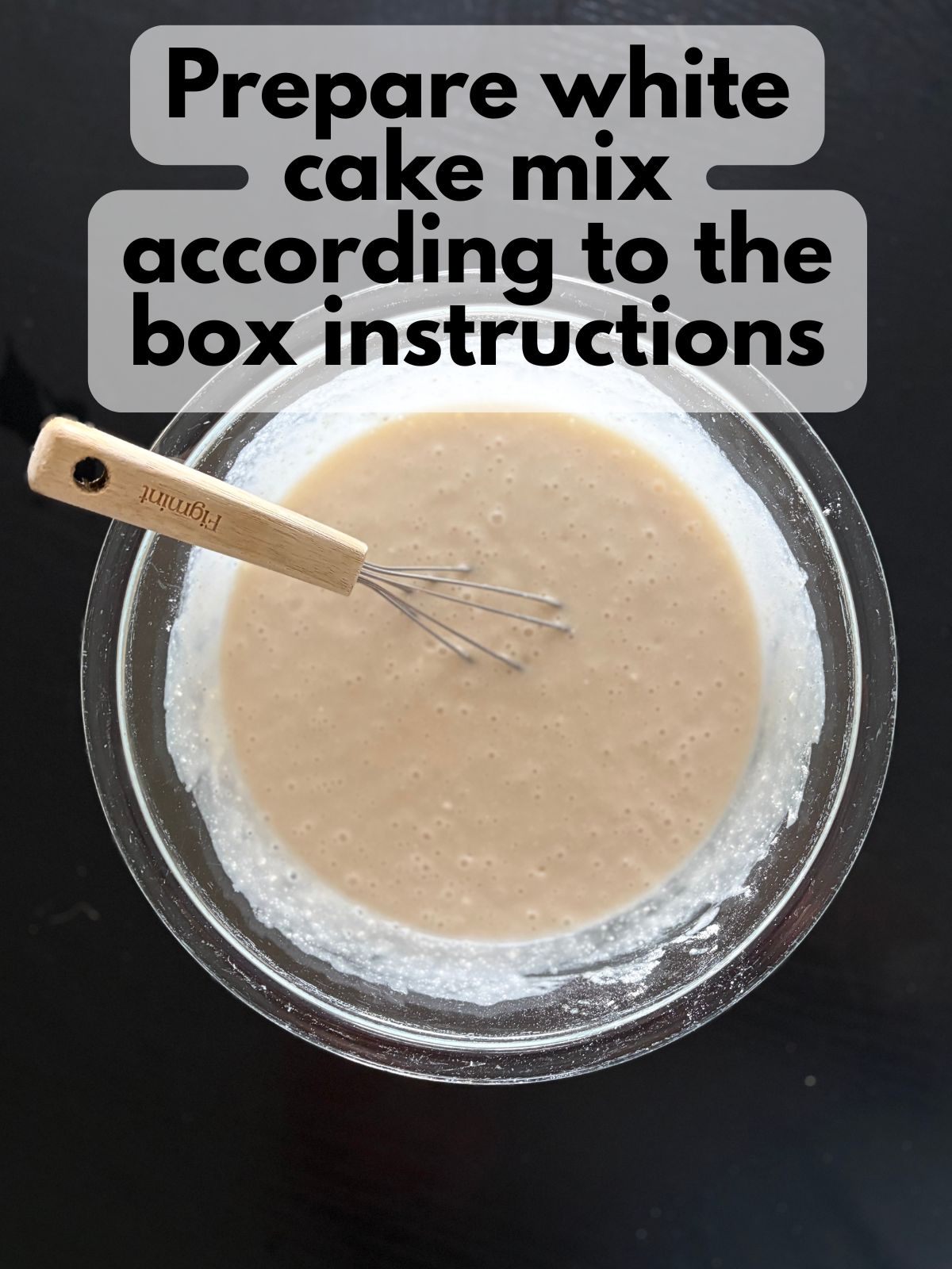 white cake batter in a mixing bowl
