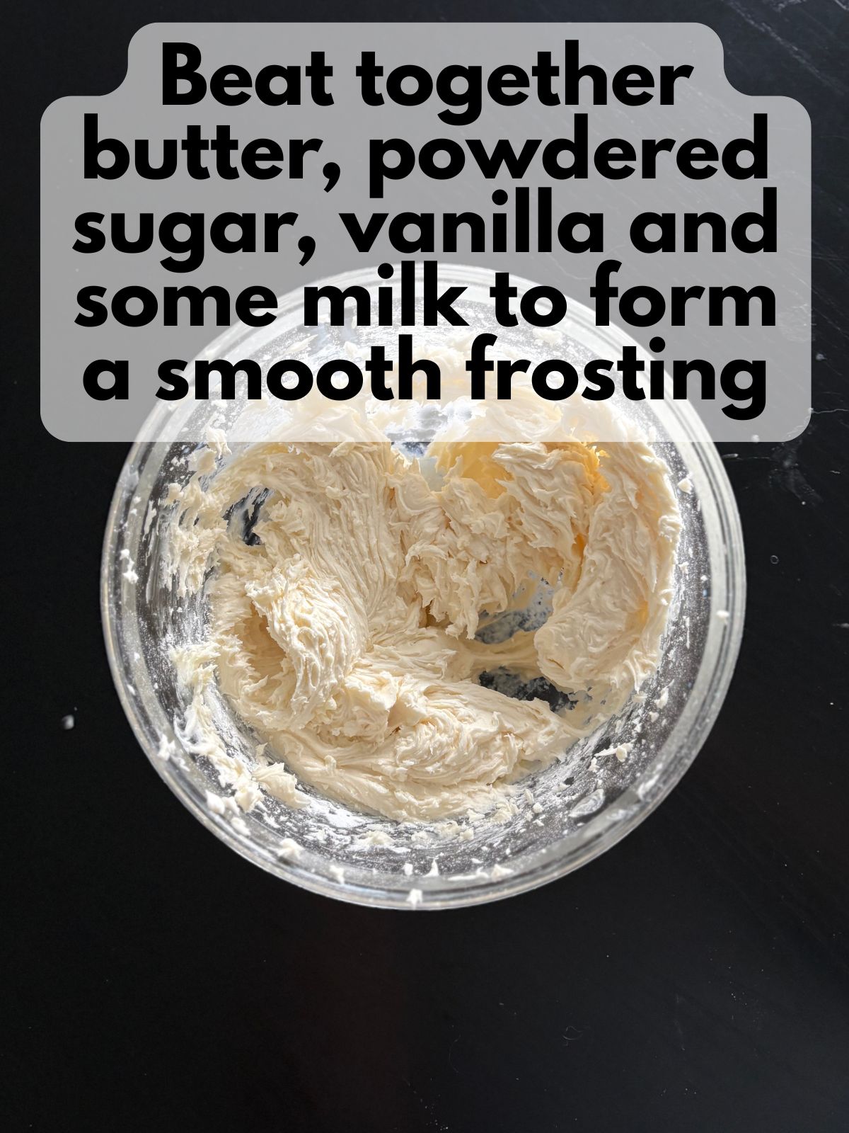 vanilla buttercream in a mixing bowl